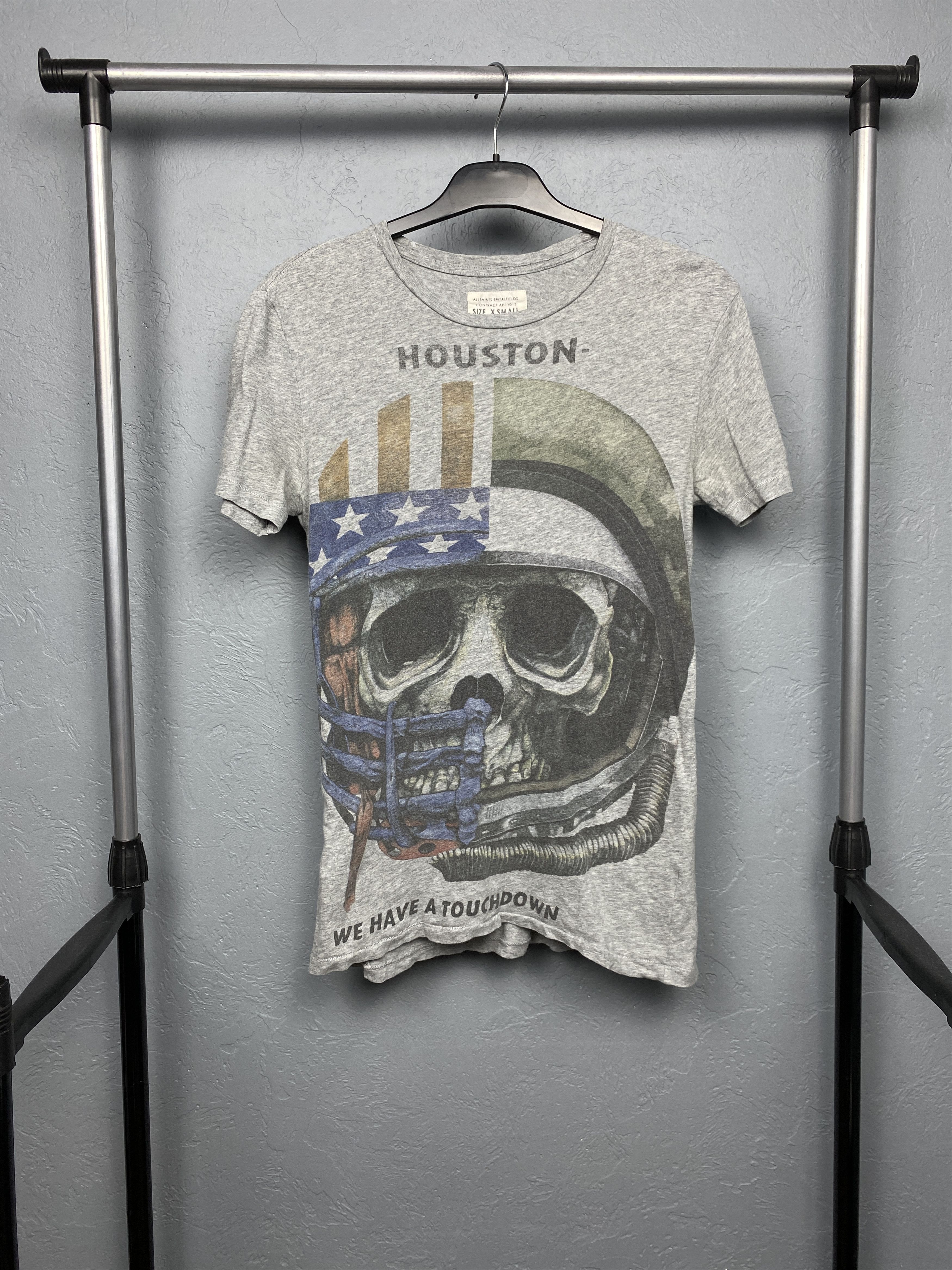Allsaints Allsaints Mens Houston We Have A Touchdown T-Shirt Tee Size US XS / EU 42 / 0 - 1 Thumbnail