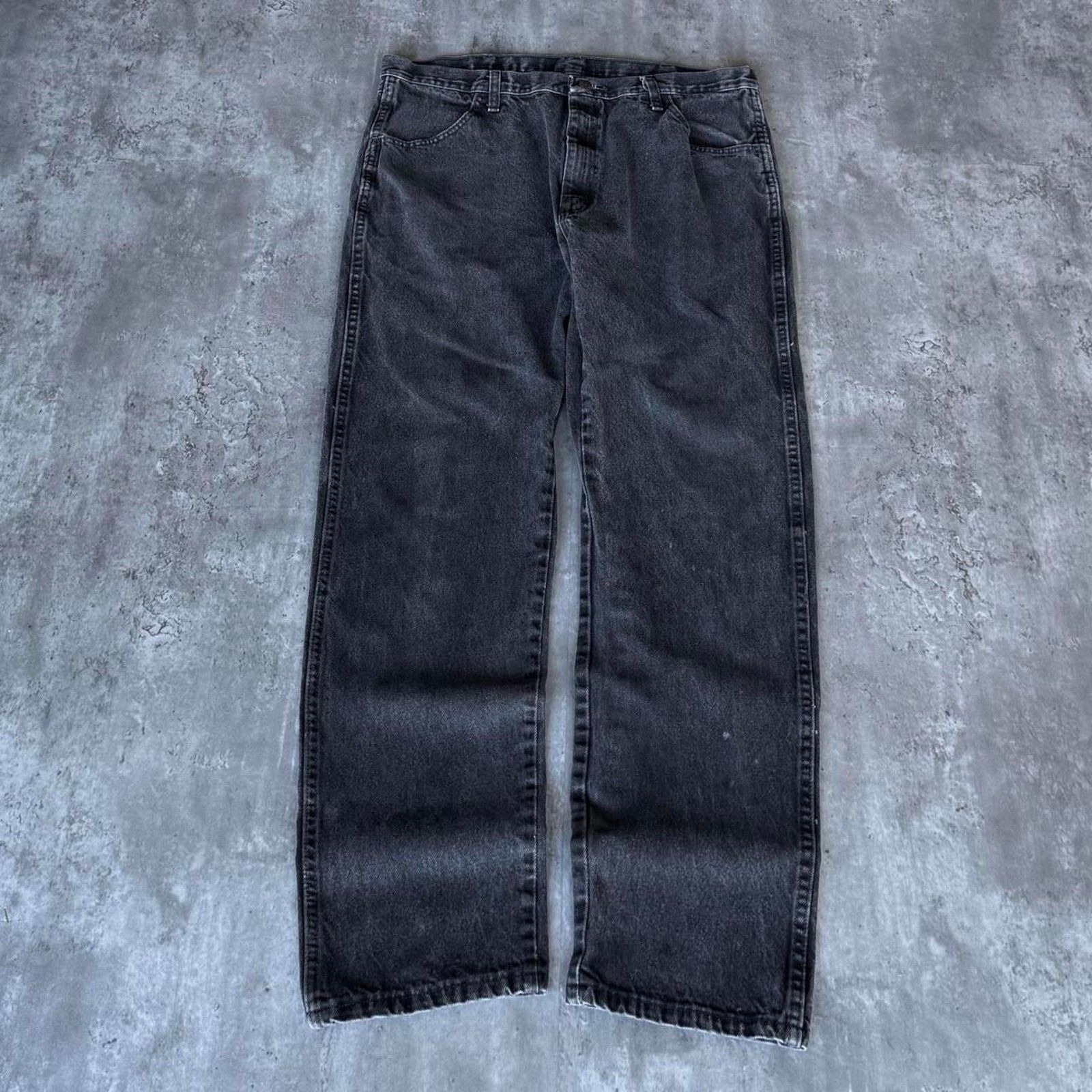 Japanese Brand × Rustler × Vintage Vintage Y2K Faded Black Grunge Opium Baggy Denim Jeans Size US 37 - 1 Thumbnail