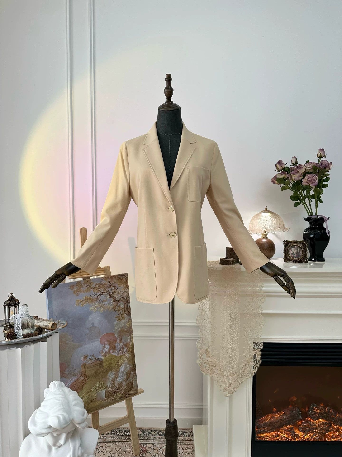 Jean Paul Gaultier HERMES JPG Gaultier business casual blazer women's beige Size S / US 4 / IT 40 - 4 Thumbnail