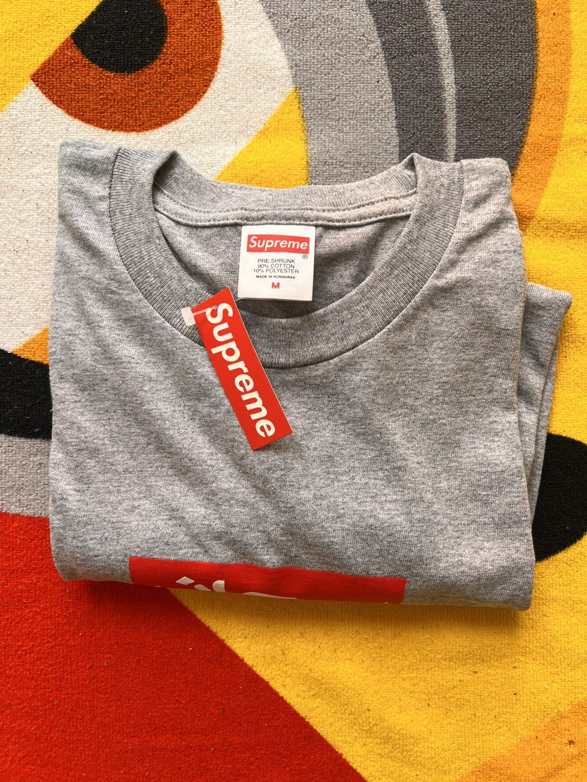 Supreme Supreme Arabic Box Logo Tee Grey M red t-shirt white ss26 Size US M / EU 48-50 / 2 - 15 Thumbnail