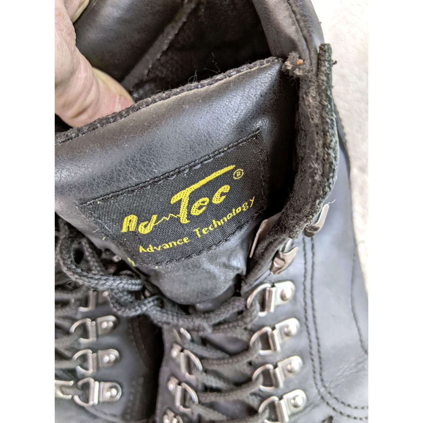 Vintage AdTec Mens 8.5 Steel Toe Leather Work Boots Black ASTM F2413 Size US 9 / IT 39 - 6 Thumbnail