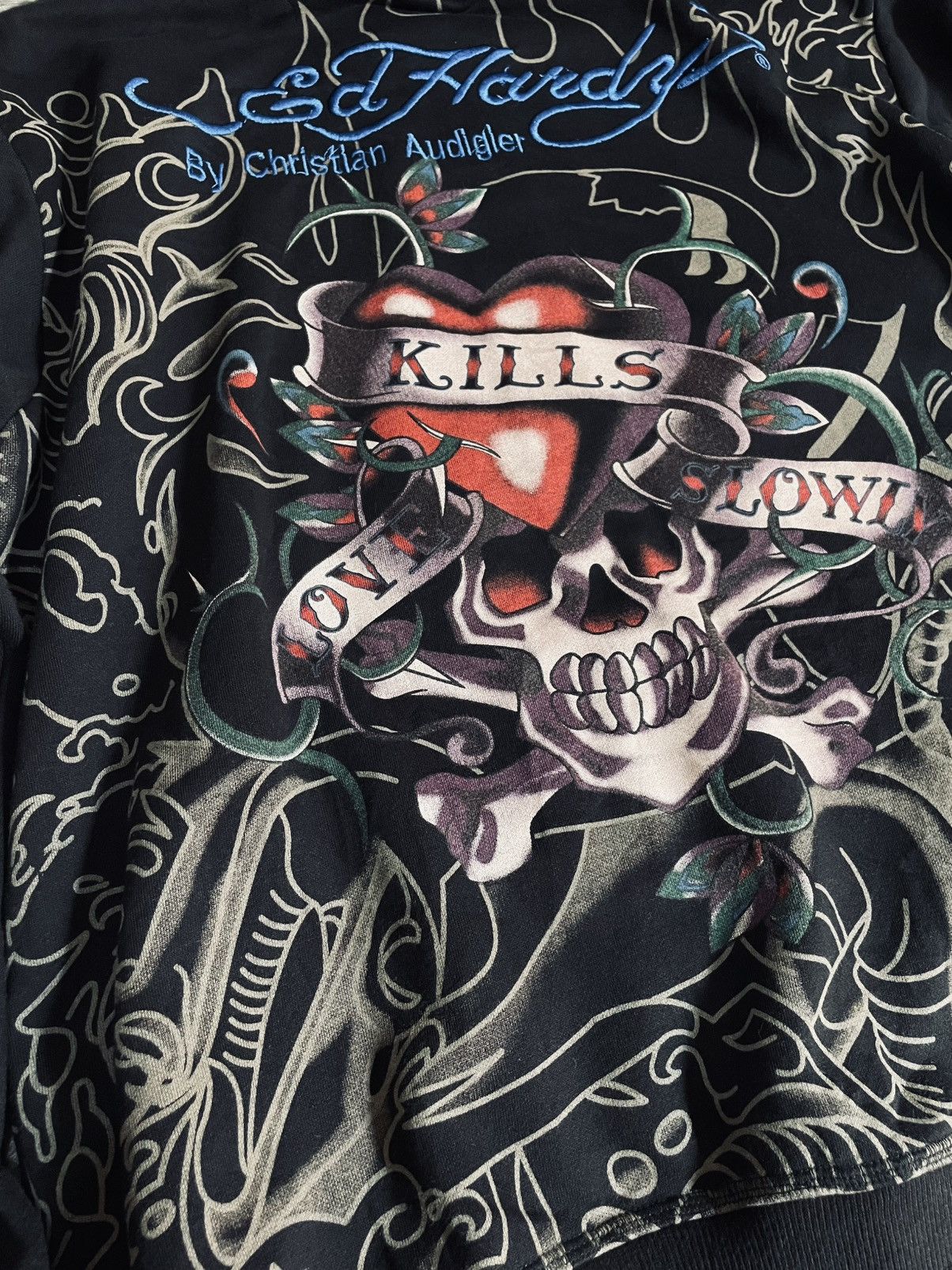 Ed Hardy Y2k 00’s Ed hardy tatoos zipper hoodie Size US XL / EU 56 / 4 - 9 Thumbnail