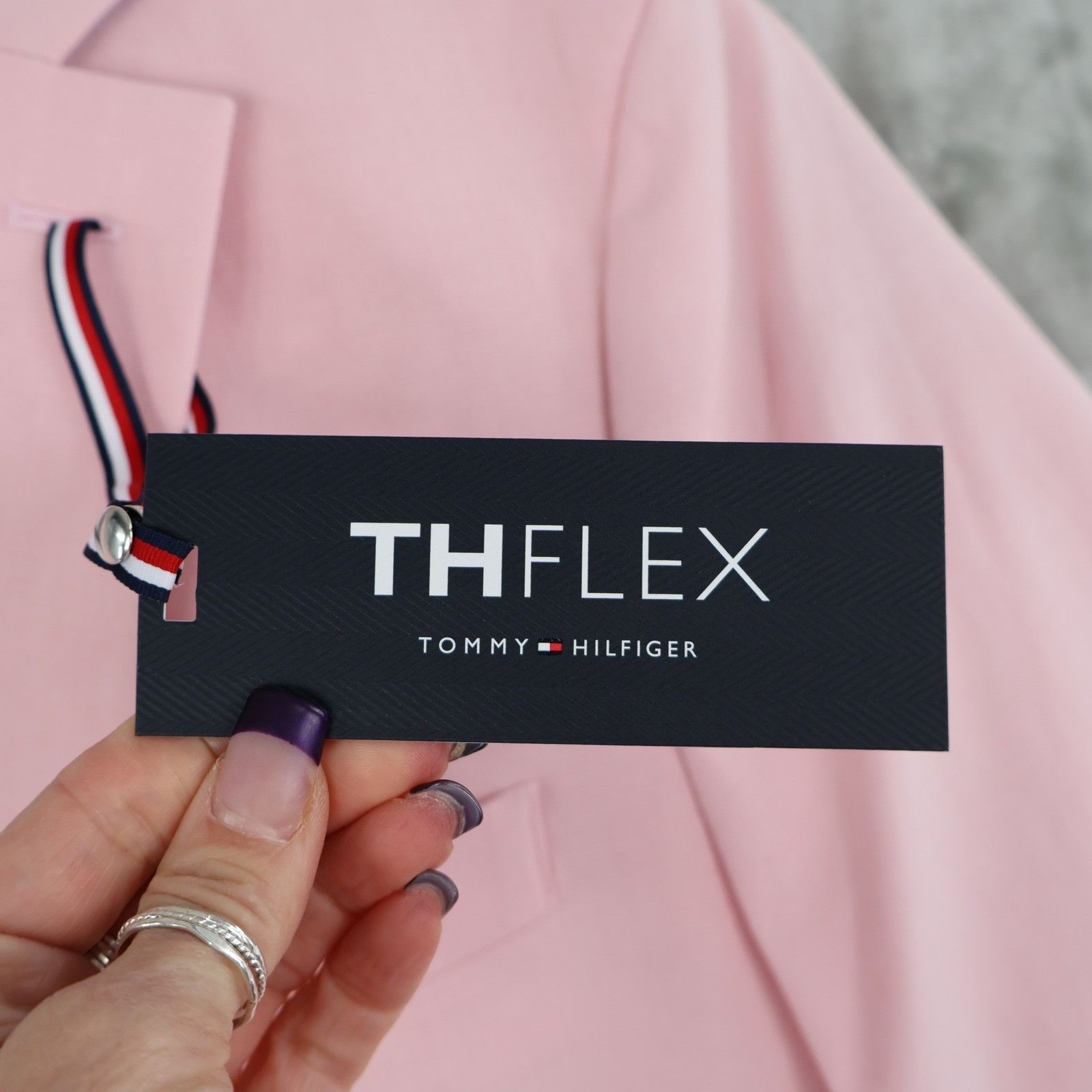 Tommy Hilfiger Tommy Hilfiger Modern Fit Flex Suit Jacket Mens 40L Pink Size 40L - 17 Thumbnail