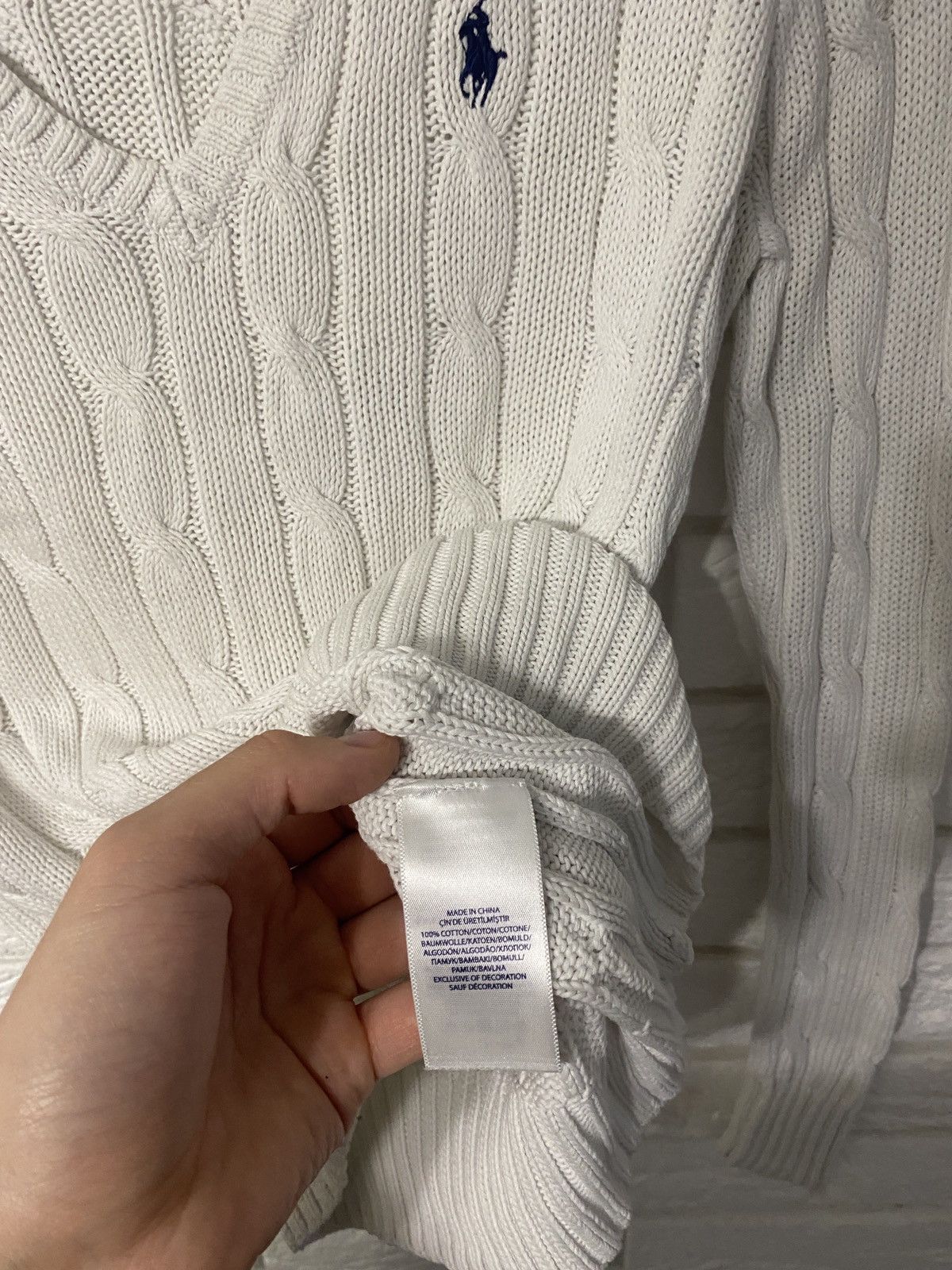 Polo Ralph Lauren × Ralph Lauren Polo Ralph Lauren cable knit V neck cotton sweater Size S / US 4 / IT 40 - 4 Thumbnail