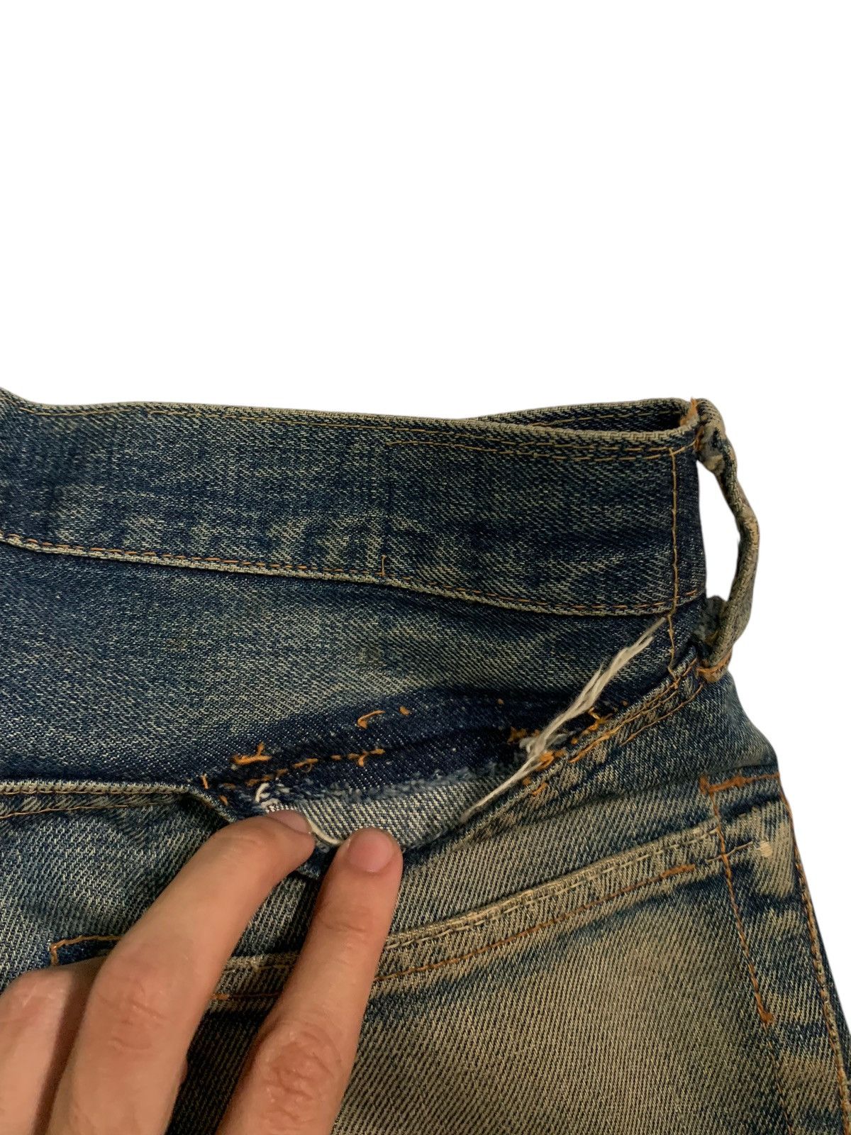 Sugar Cane VINTAGE SUGAR CANE SELVEDGE FADED & RUSTY DISTRESSED DENIM Size US 30 / EU 46 - 21 Thumbnail