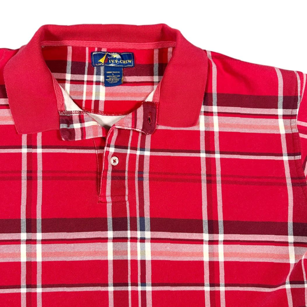 Vintage VINTAGE Ivy Crew Polo Shirt Adult LARGE Red Plaid Sailing Nautical 90s Ivy Crew Polo Shirt Mens L Red Plaid 90s Vintage Navy Size US L / EU 52-54 / 3 - 2 Thumbnail