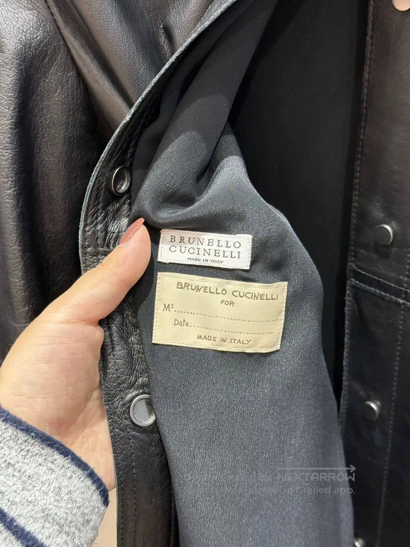 Brunello Cucinelli Brunello Cucinelli Black Leather Shirt. Size US XS / EU 42 / 0 - 4 Thumbnail