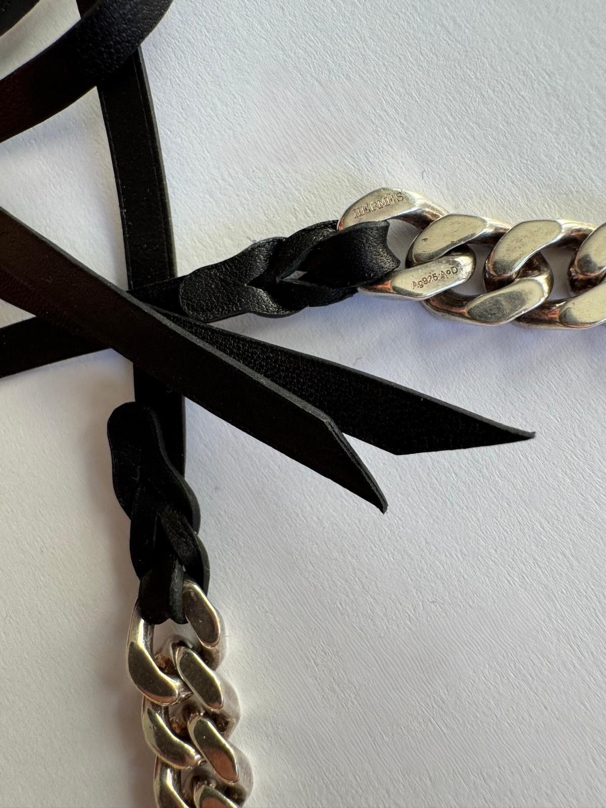 Hermes Hermès Flat Curb Chain & Leather Necklace Rare Archive Piece Size ONE SIZE - 8 Thumbnail