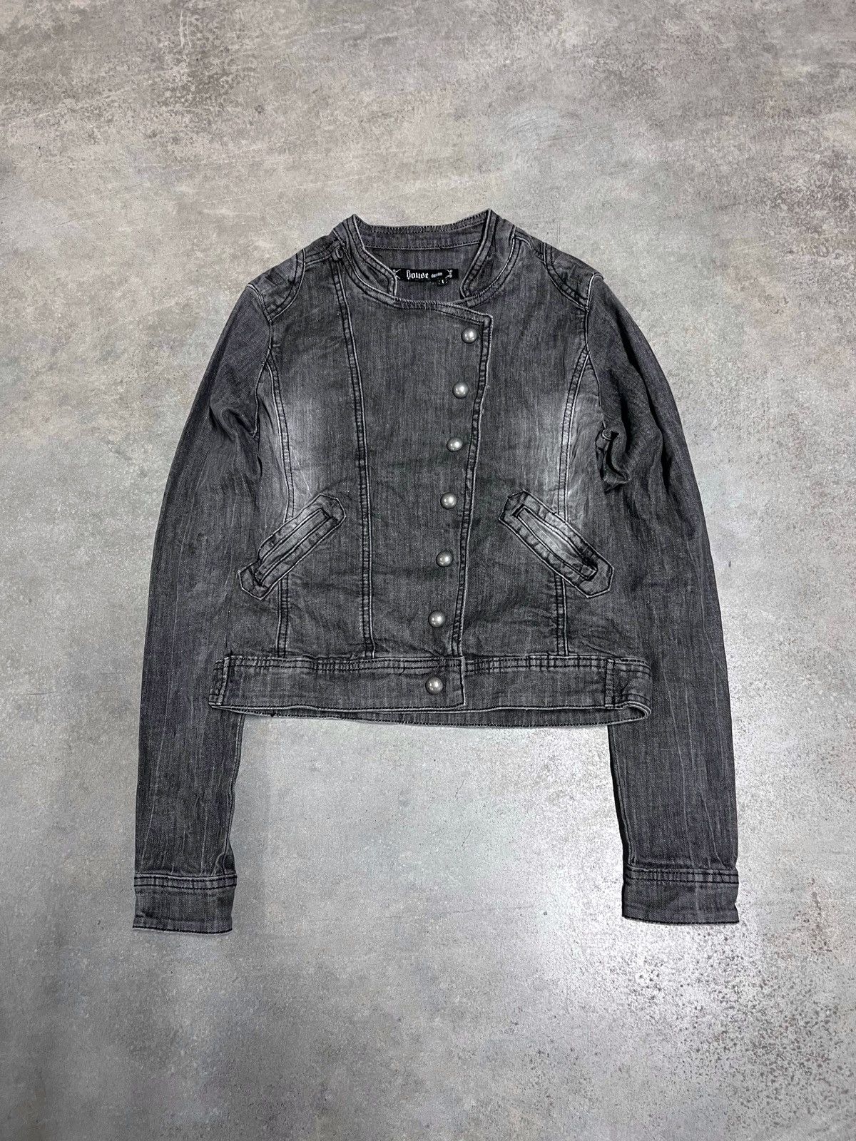 Hedi Slimane Faded Napoleon Indie Sleaze Cropped Vintage Jacket Size L / US 10 / IT 46 - 1 Thumbnail