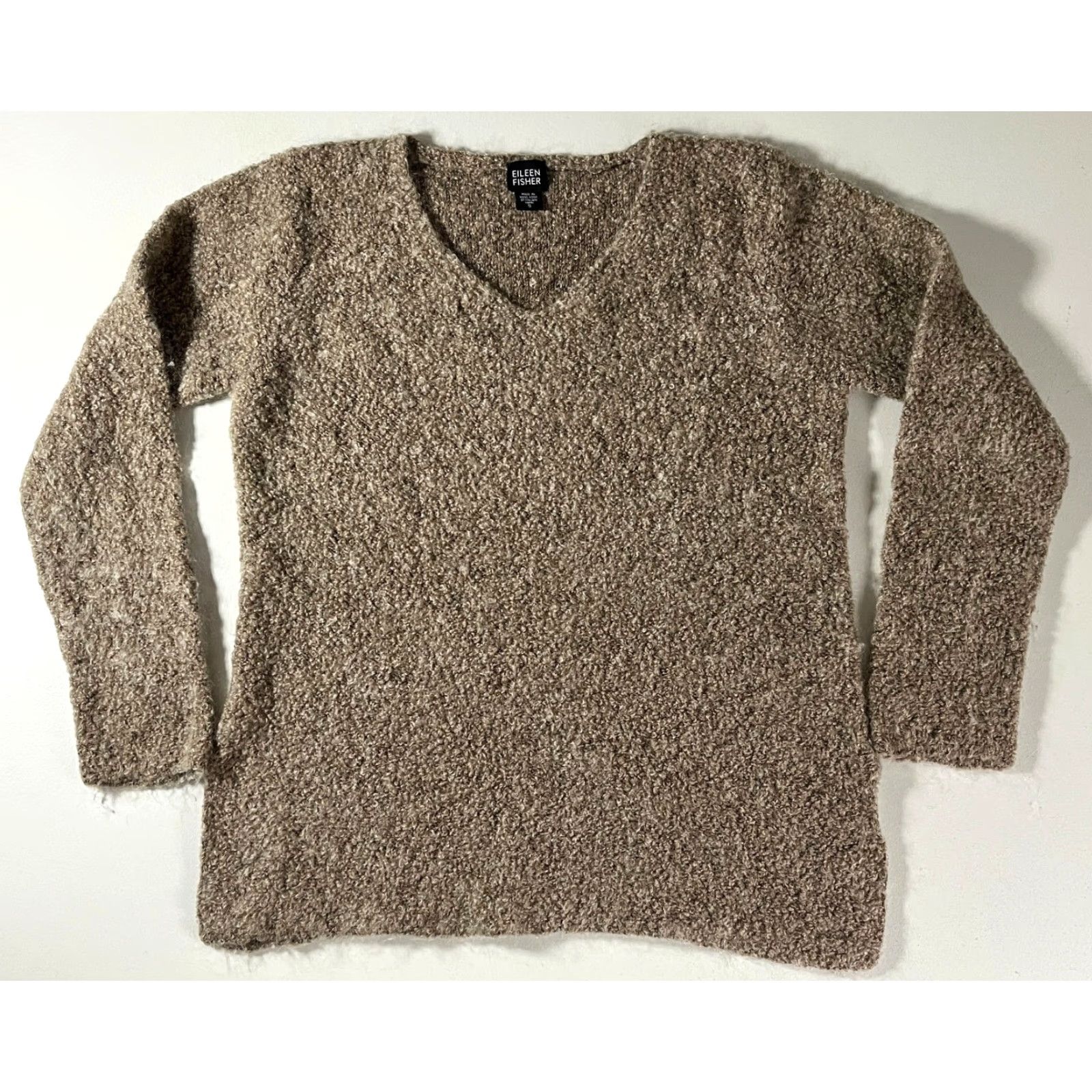 Eileen Fisher VINTAGE Women’s Eileen Fisher V-Neck Pullover Sweater Merino Wool Mohair Sz S Size S / US 4 / IT 40 - 3 Thumbnail