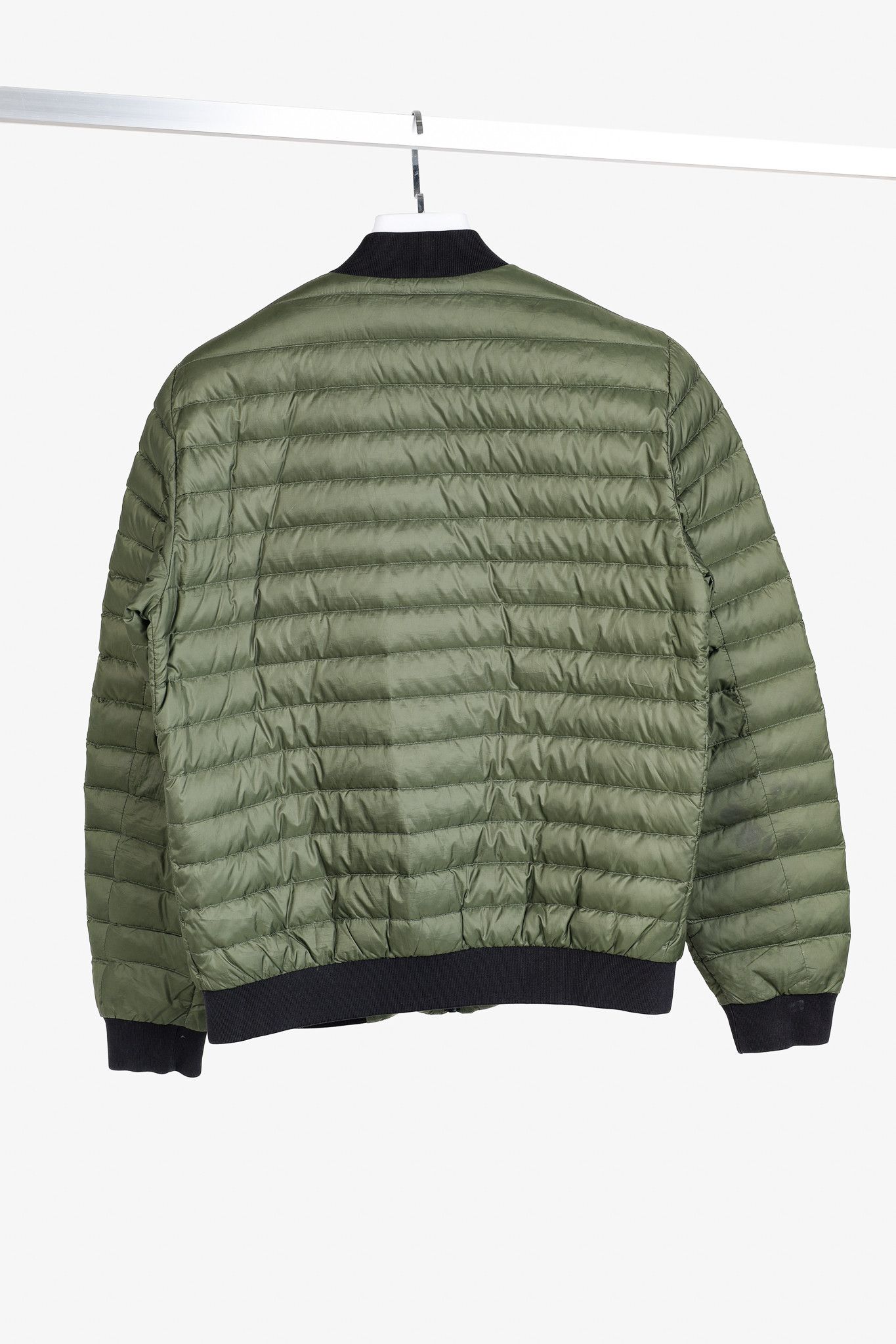 Prada Green Quilted Down Bomber Jacket