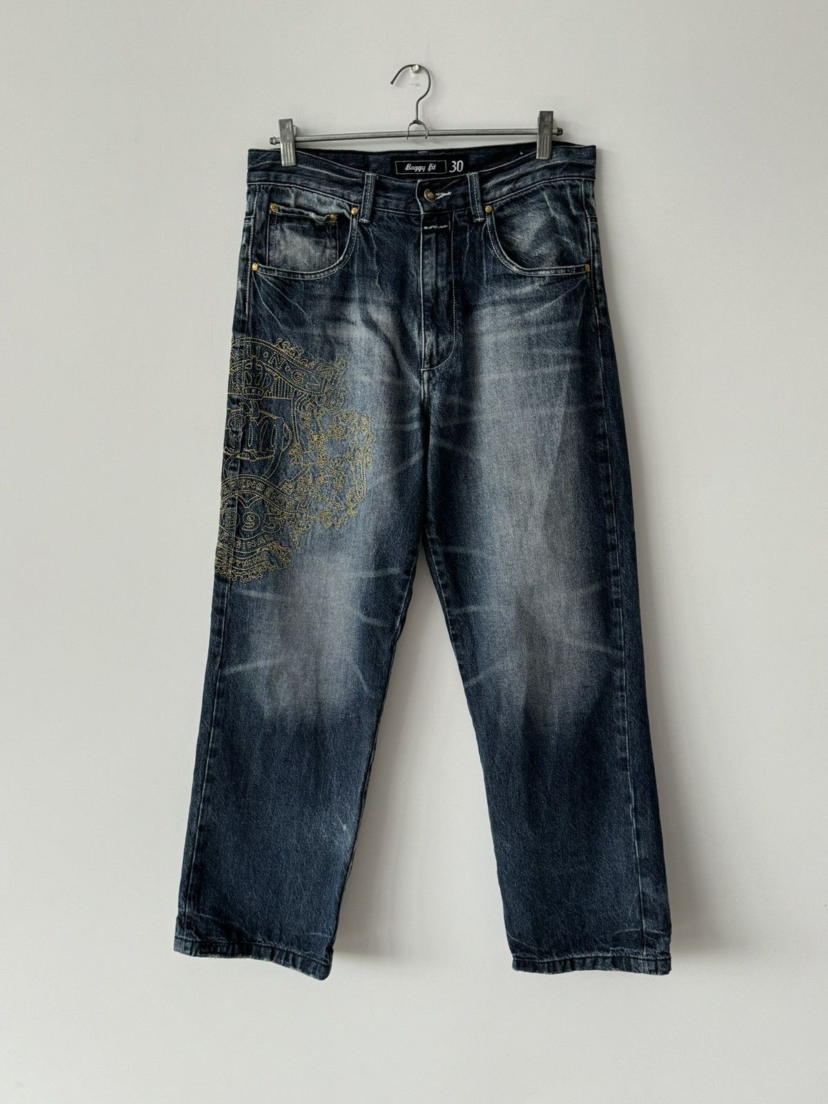 Japanese Brand × Vintage Vintage Y2K Style Wrung Division Graffiti Baggy Jeans Pants Size US 30 / EU 46 - 3 Thumbnail