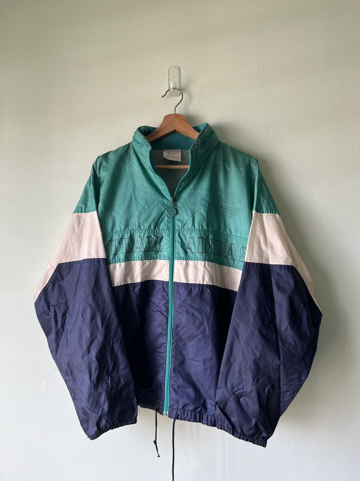 Adidas × Vintage Vintage Team Adidas Big Logo Windbreaker Size US L / EU 52-54 / 3 - 2 Thumbnail