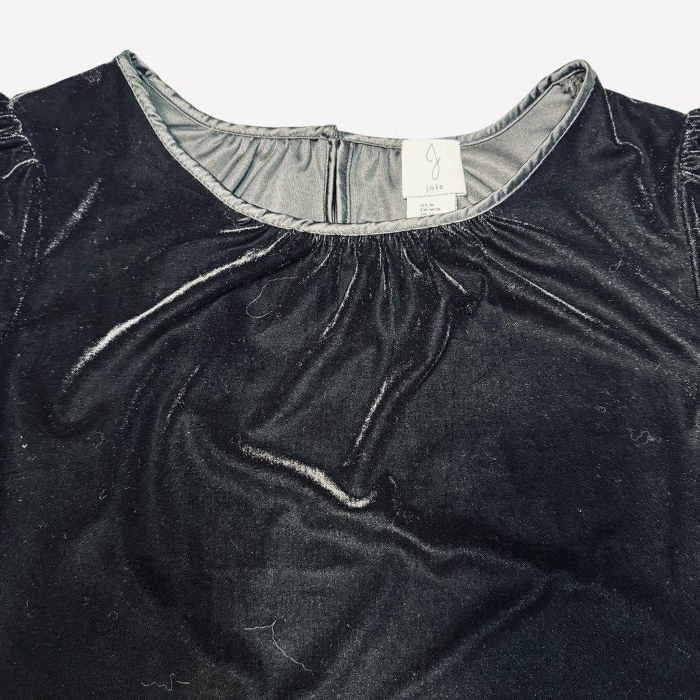 Joie JOIE Black Velvet Long Sleeve Cut Outs Scoop Blouse Size M Size M / US 6-8 / IT 42-44 - 9 Thumbnail