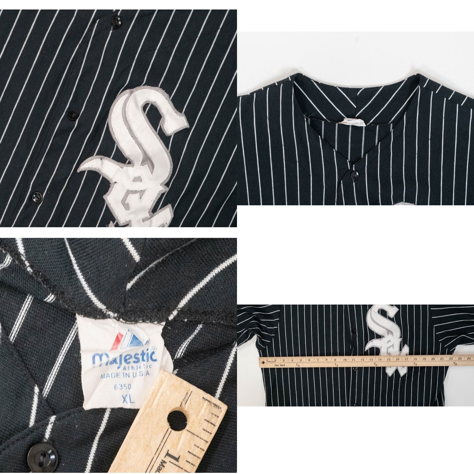 Vintage VINTAGE Majestic Chicago White Sox Practice Jersey Shirt XL Black Pinstripe 90s MLB Logo Embroidered Mens Size US XL / EU 56 / 4 - 8 Thumbnail