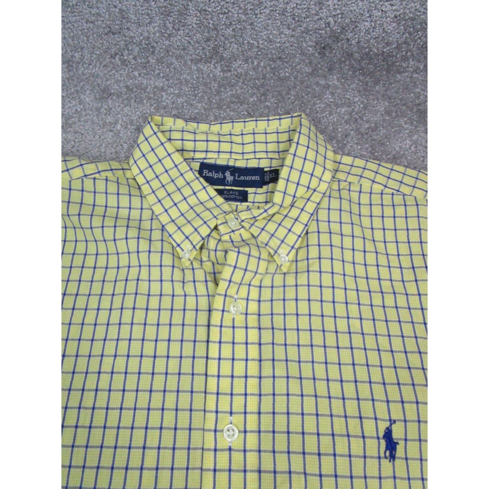 Ralph Lauren VINTAGE Ralph Lauren Shirt Mens XL Yellow Cotton Button Up Size US XL / EU 56 / 4 - 2 Thumbnail