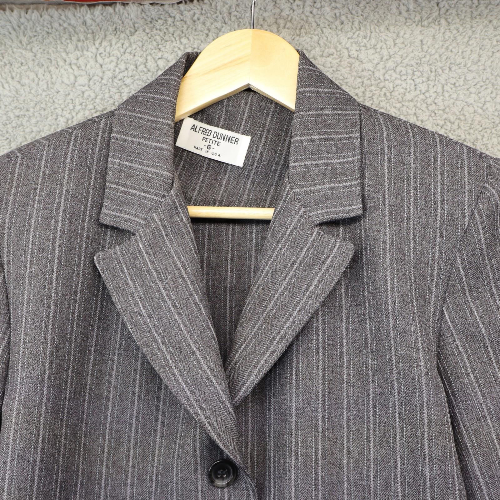 Other Blazer Women sz 6 Gray Plaid Button Up Collar Alfred Dunner Size M / US 6-8 / IT 42-44 - 2 Thumbnail