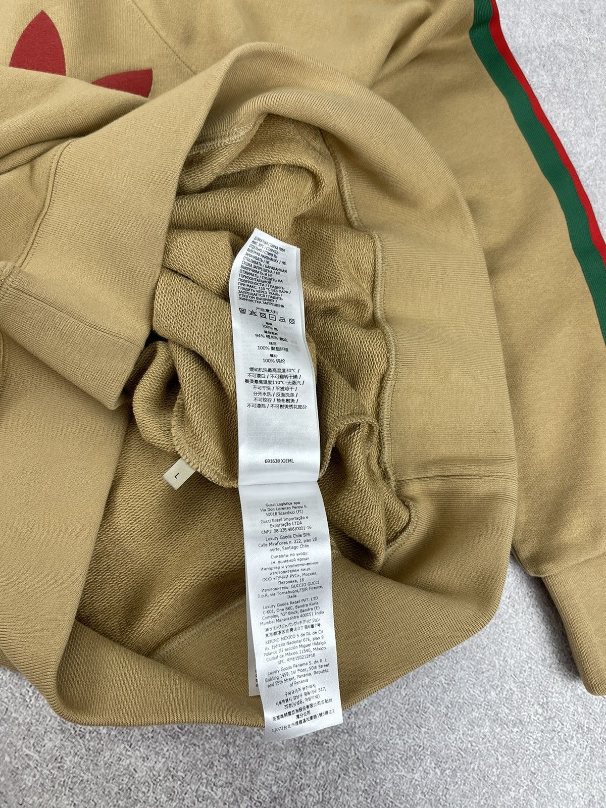 Adidas × Gucci Gucci x Adidas Cotton Sersey Sweatshirt Beige Size L Size US L / EU 52-54 / 3 - 12 Thumbnail