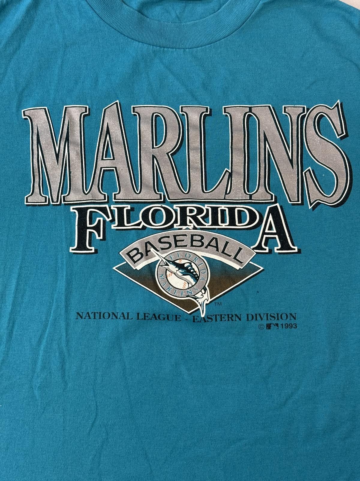 Designer VTG Florida Marlins T-shirt Baseball 1993 Inauguarl Season L Size US L / EU 52-54 / 3 - 3 Thumbnail