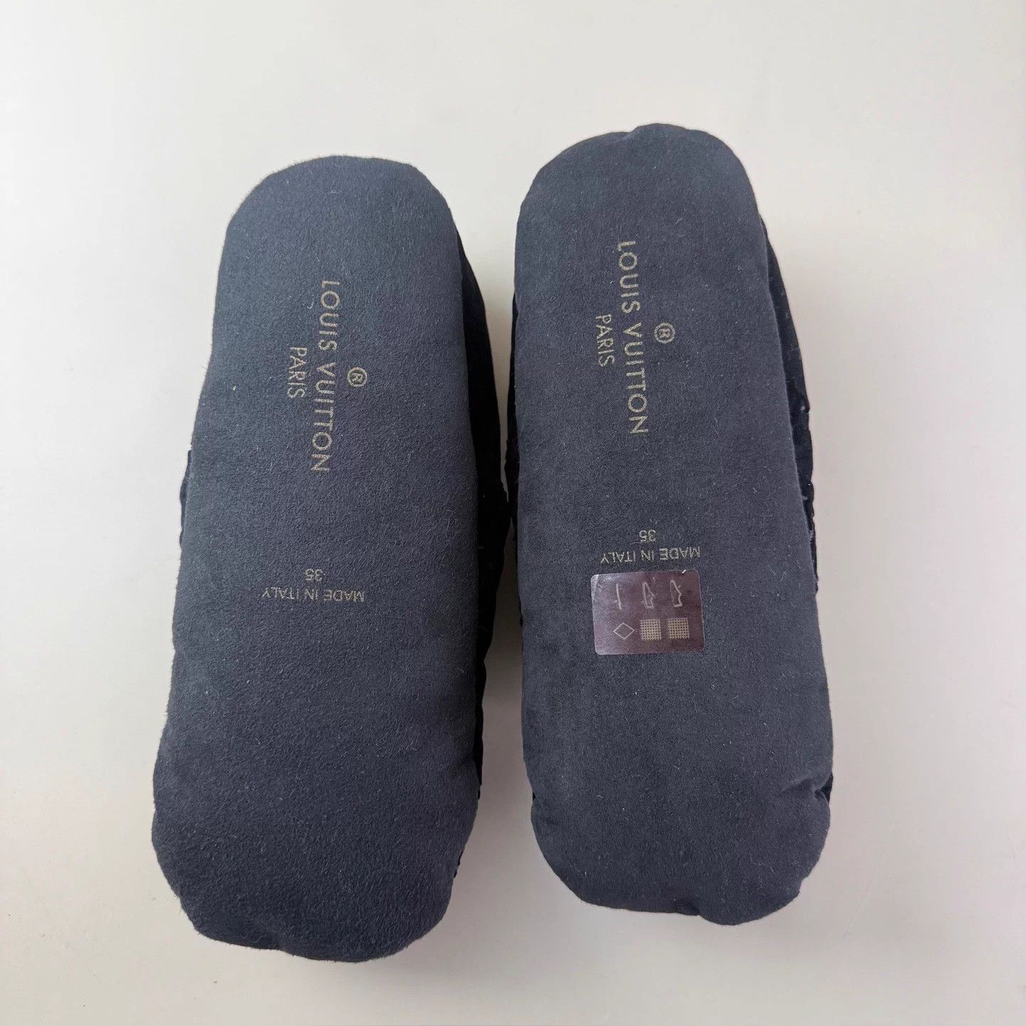 Louis Vuitton LV all black Monogram print sneakers size 35 mint Size US 4 / IT 34 - 6 Thumbnail
