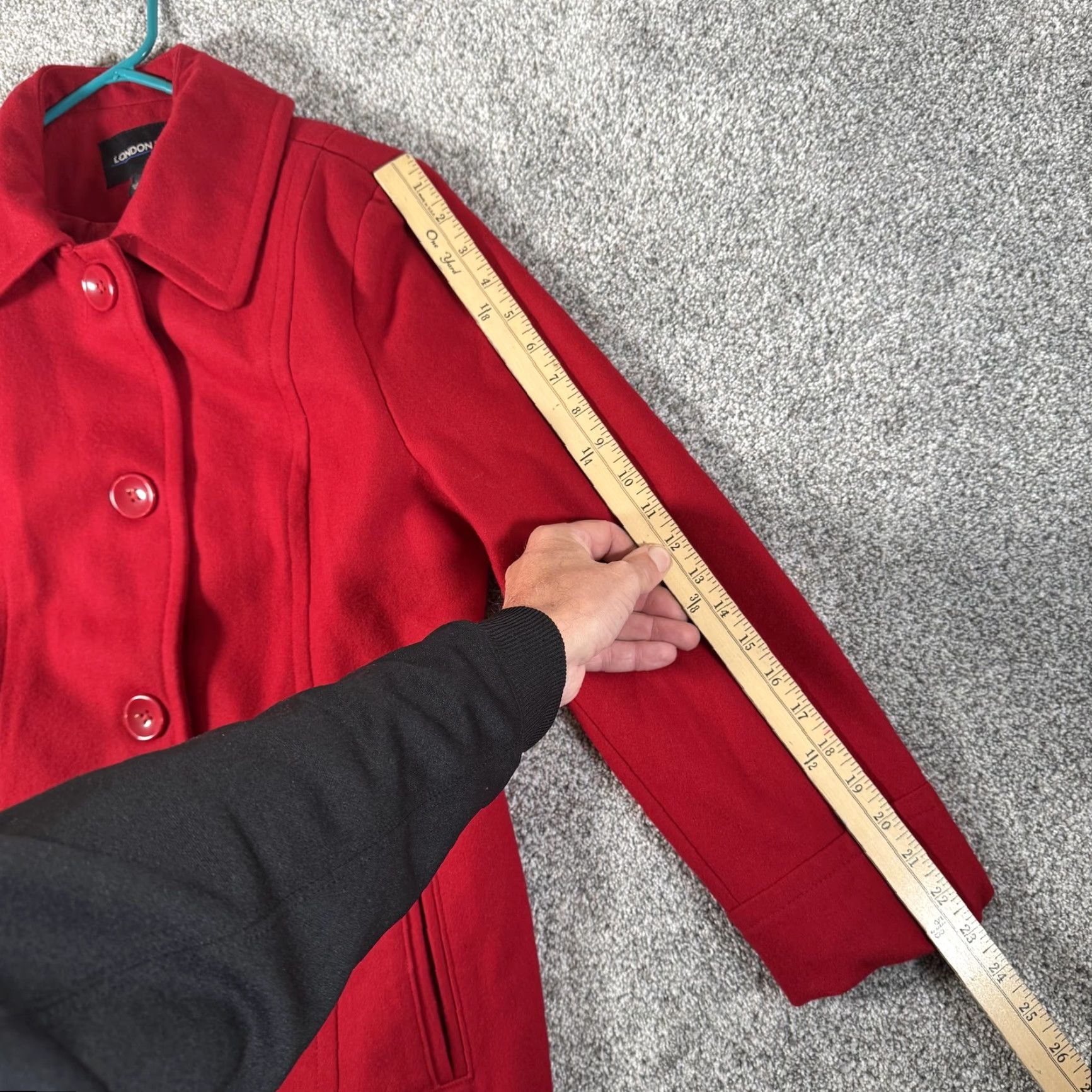 London Fog VINTAGE London Fog Coat M Wool Blend Button Front Lined Winter Jacket Red Womens Mid-Length Size M / US 6-8 / IT 42-44 - 4 Thumbnail