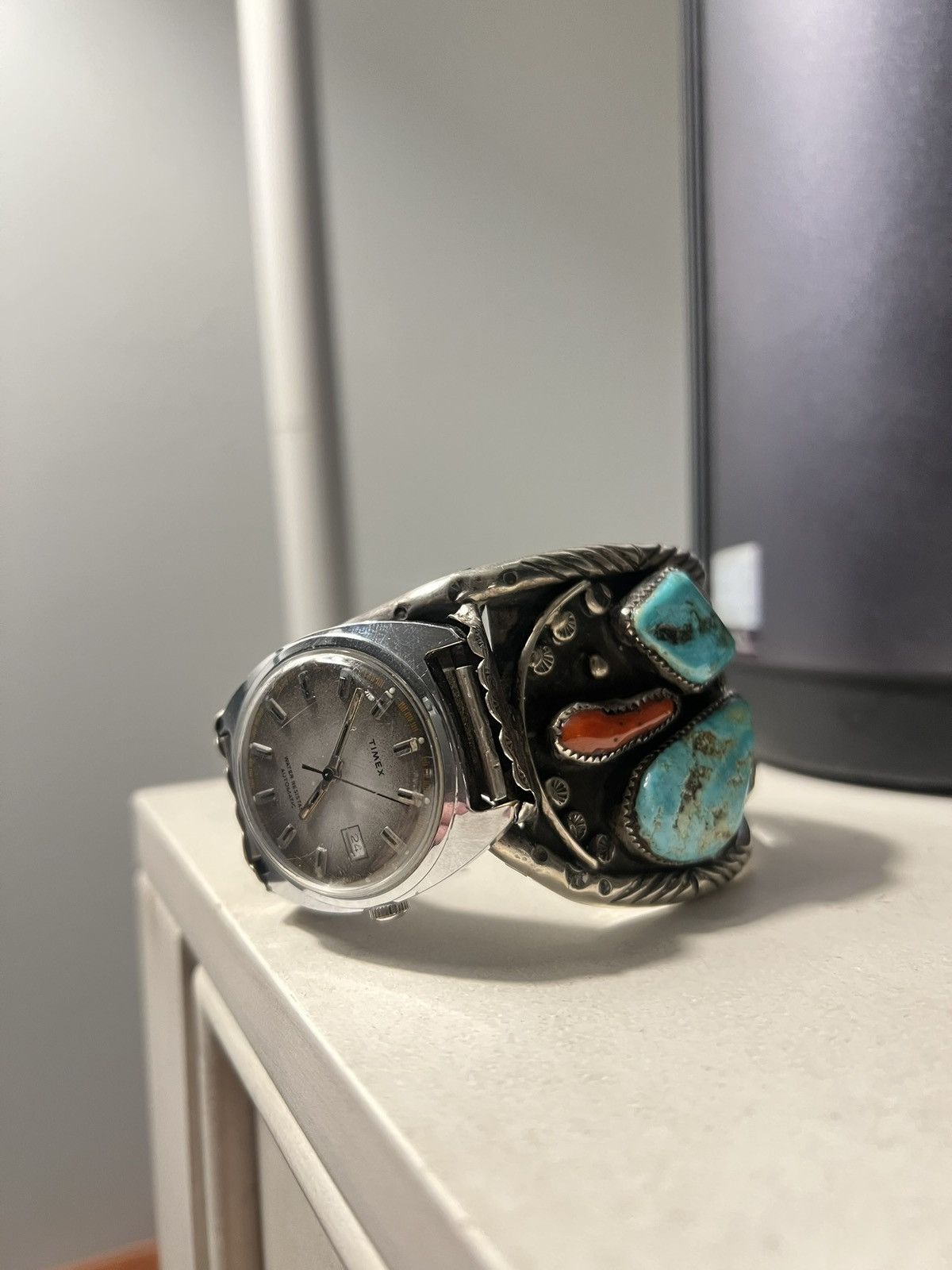 Native American Bracelet With Watch .925