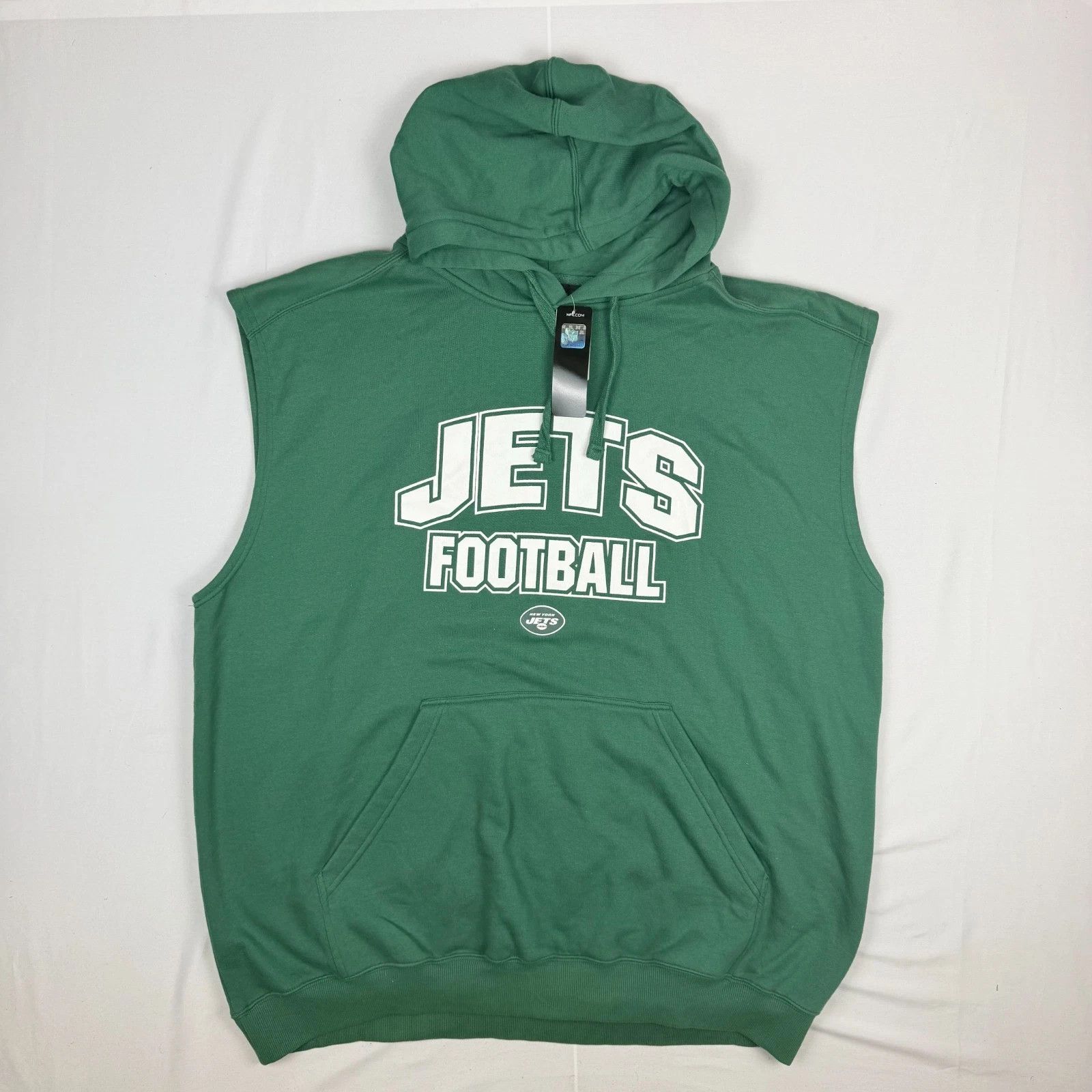 NFL NY Jets Football Hoodie Sleeveless 4XL Mens Green Big Tall D Size US XXL / EU 58 / 5 - 1 Thumbnail