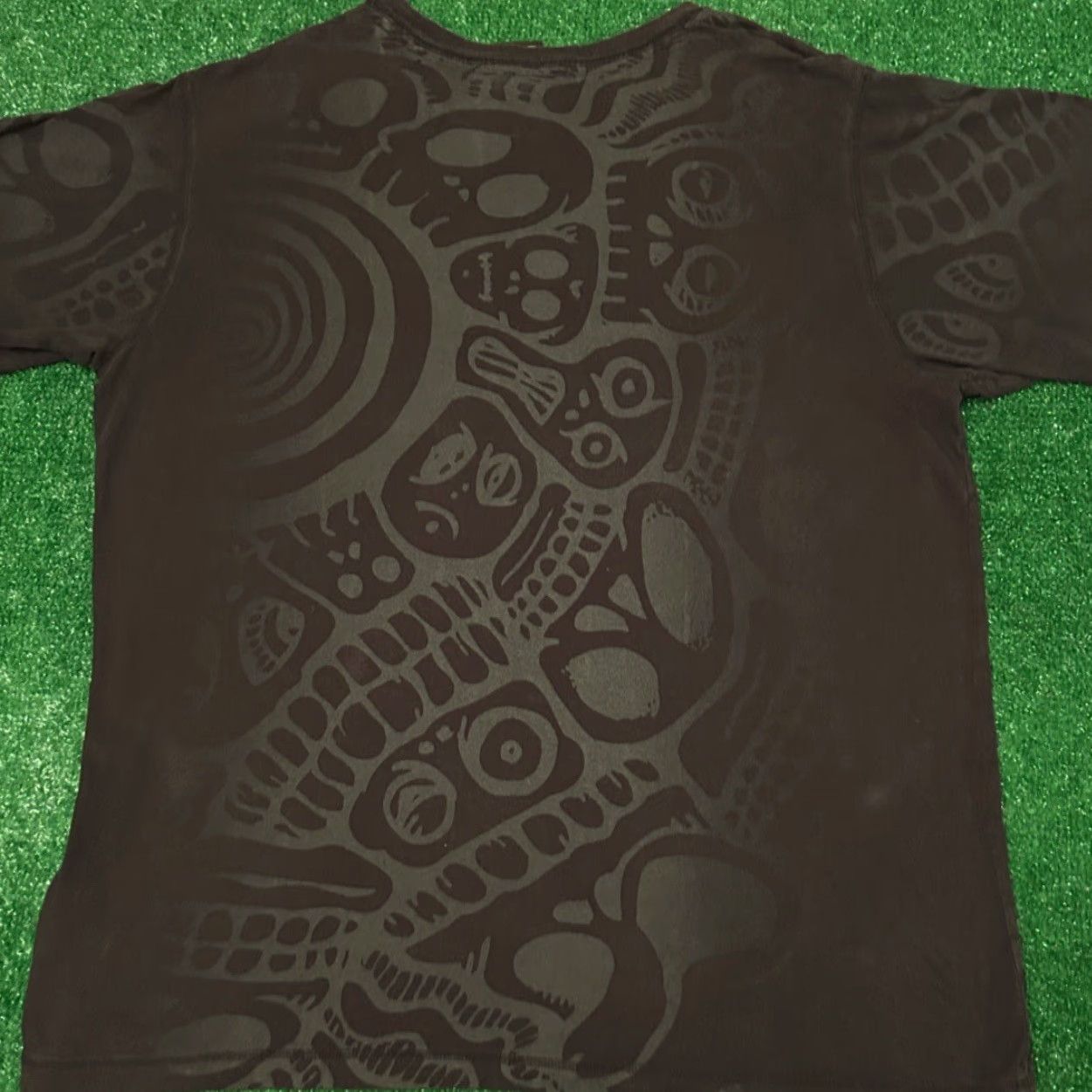 Harley Davidson VINTAGE Harley-Davidson All Over Print AOP Skull Skulls Biker Shirt Mens XL Black T-Shirt Size US XL / EU 56 / 4 - 2 Thumbnail