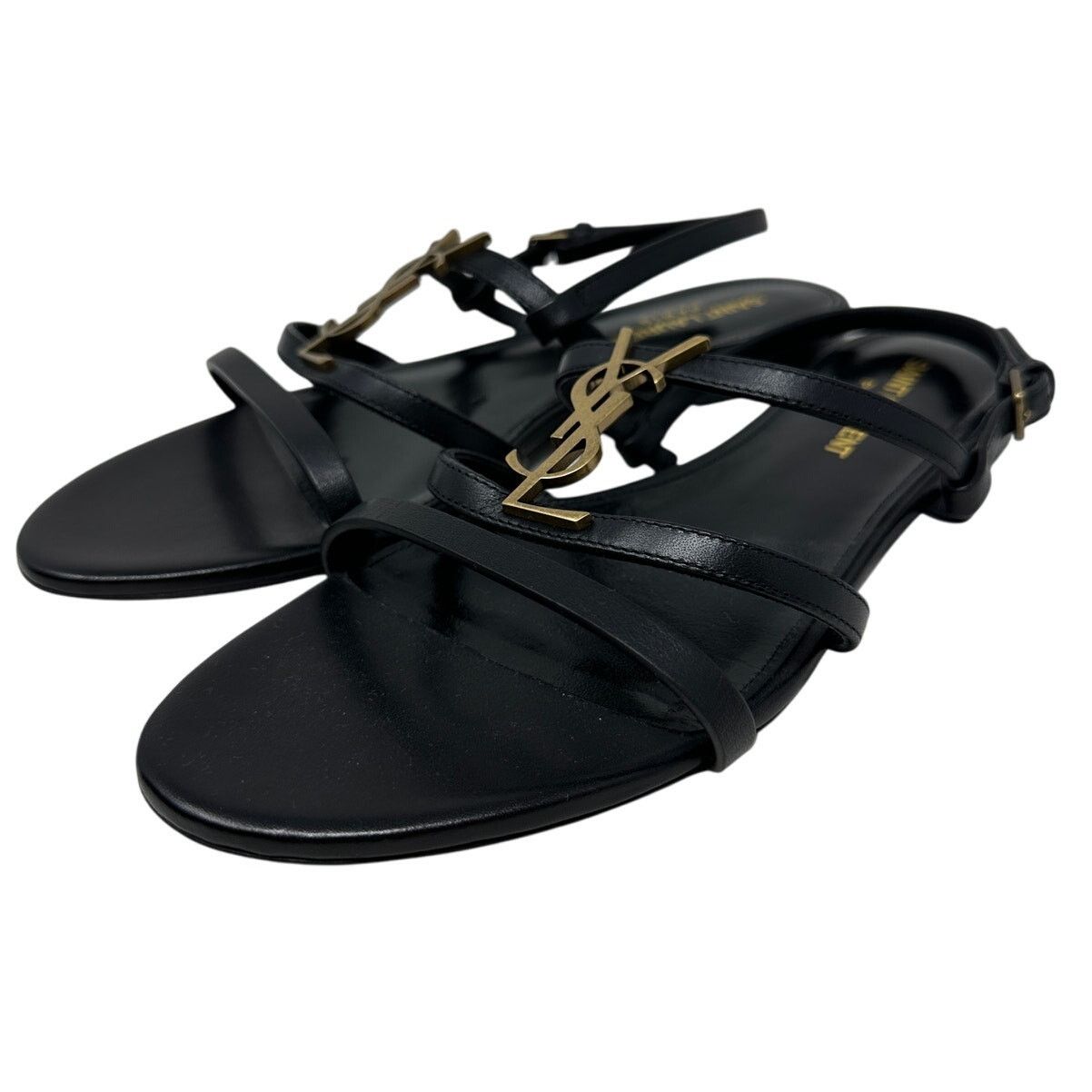 Yves Saint Laurent Saint Laurent Cassandra YSL Slingback Sandals 37 US 7 Black Size US 7 / IT 37 - 3 Thumbnail