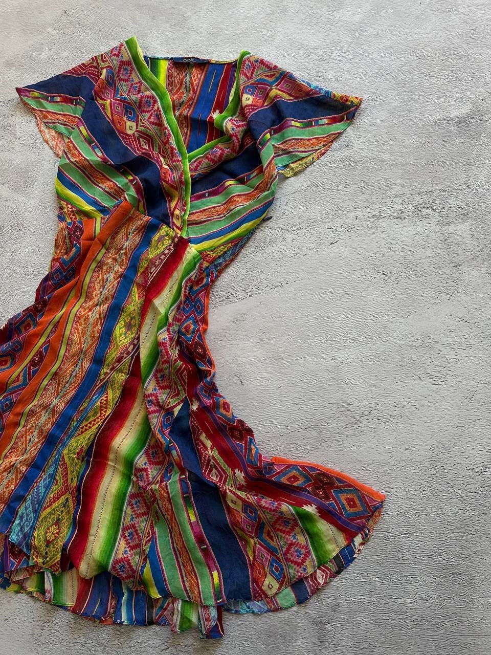 Polo Ralph Lauren Rare! Polo Ralph Lauren Drees Multicolored Silk Asymmetric Size M / US 6-8 / IT 42-44 - 3 Thumbnail
