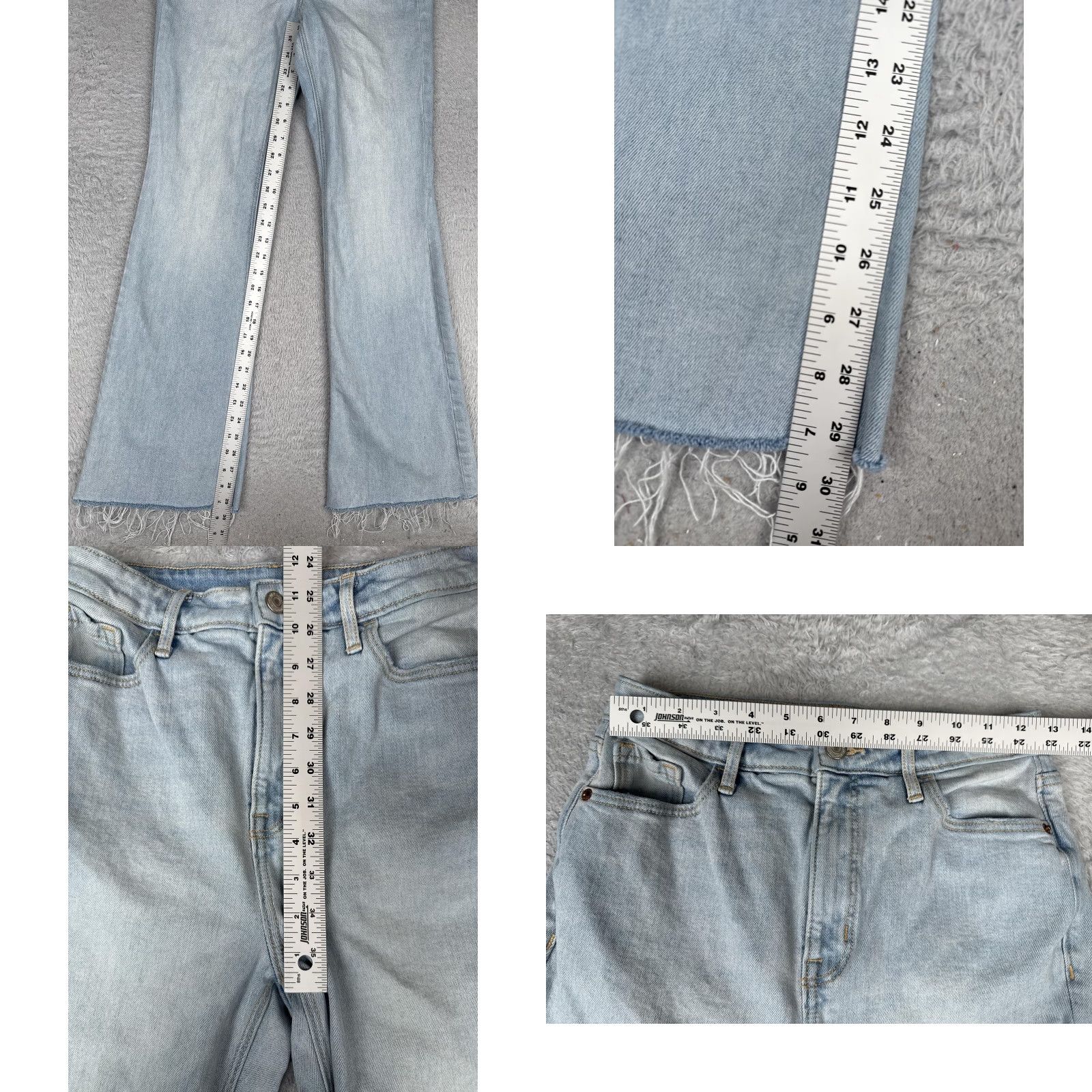 Old Navy VINTAGE Old Navy Higher High-Rise Flare Jeans Womens 4 Blue Light Wash Stretch 25x30 Size 27" / US 4 / IT 40 - 8 Thumbnail