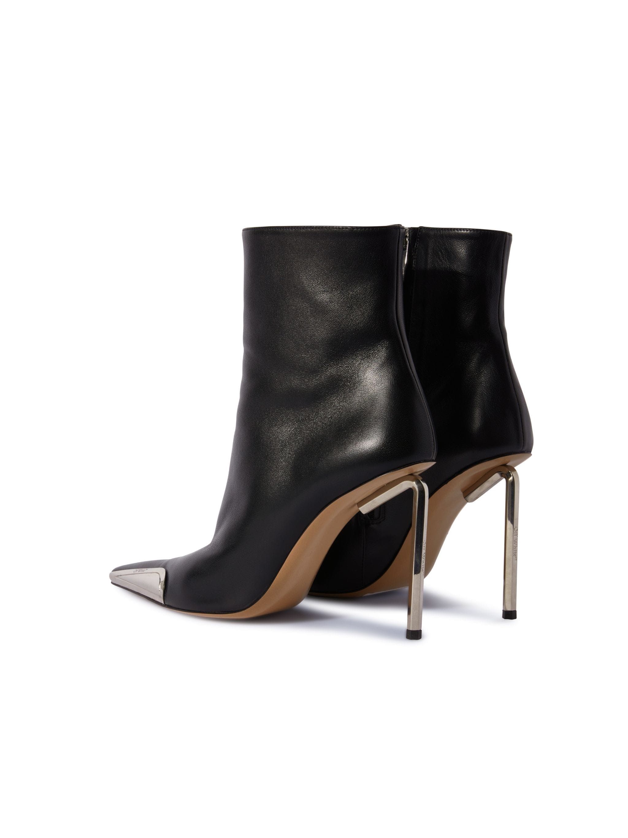 Off-White o1y1225 Leather Ankle Boots in Black Size US 9 / IT 39 - 4 Thumbnail