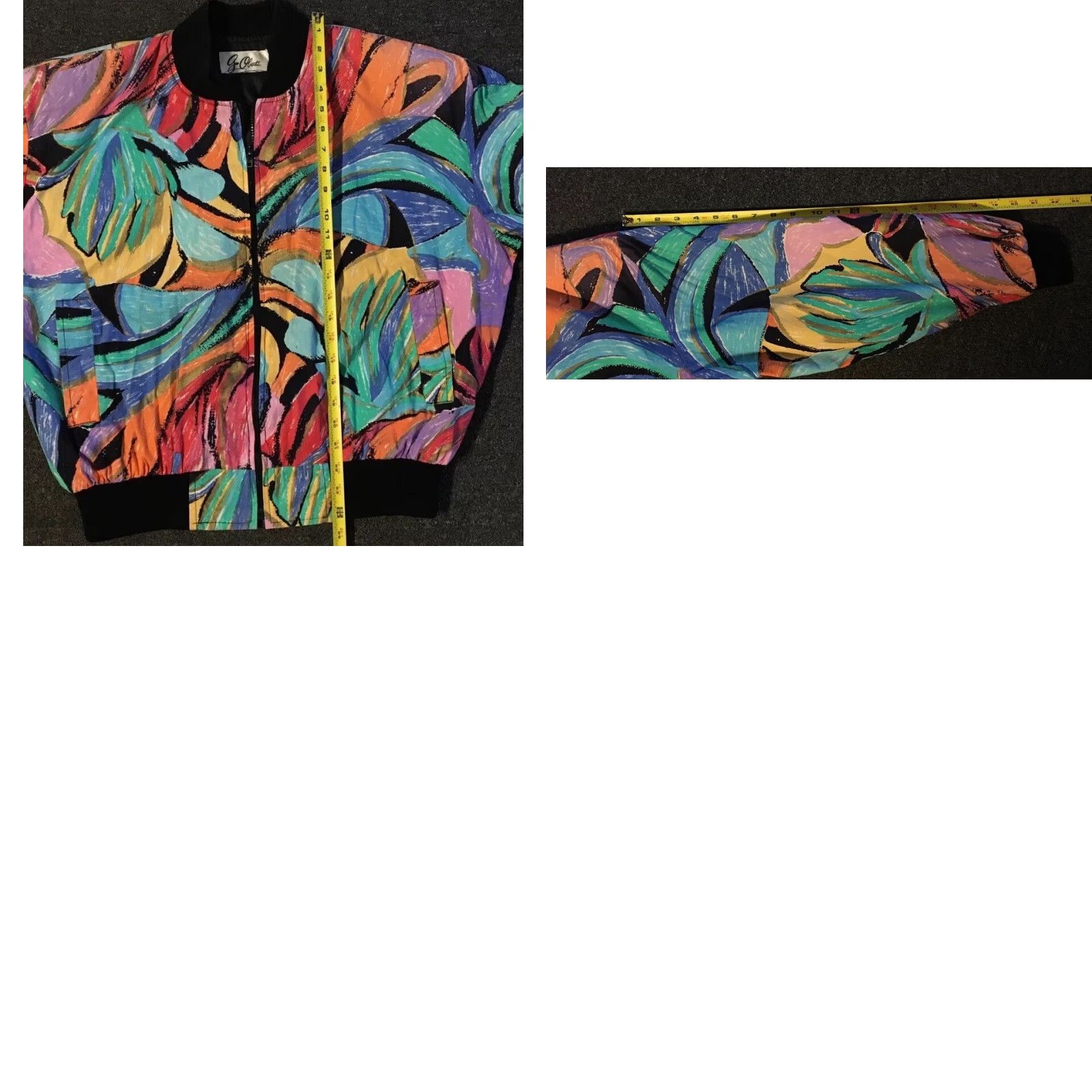 Vintage Vtg 80s Abstract Art AOP Jacket M Boxy Flower Vaporwave Surf Picasso Grunge 90s Size M / US 6-8 / IT 42-44 - 8 Thumbnail