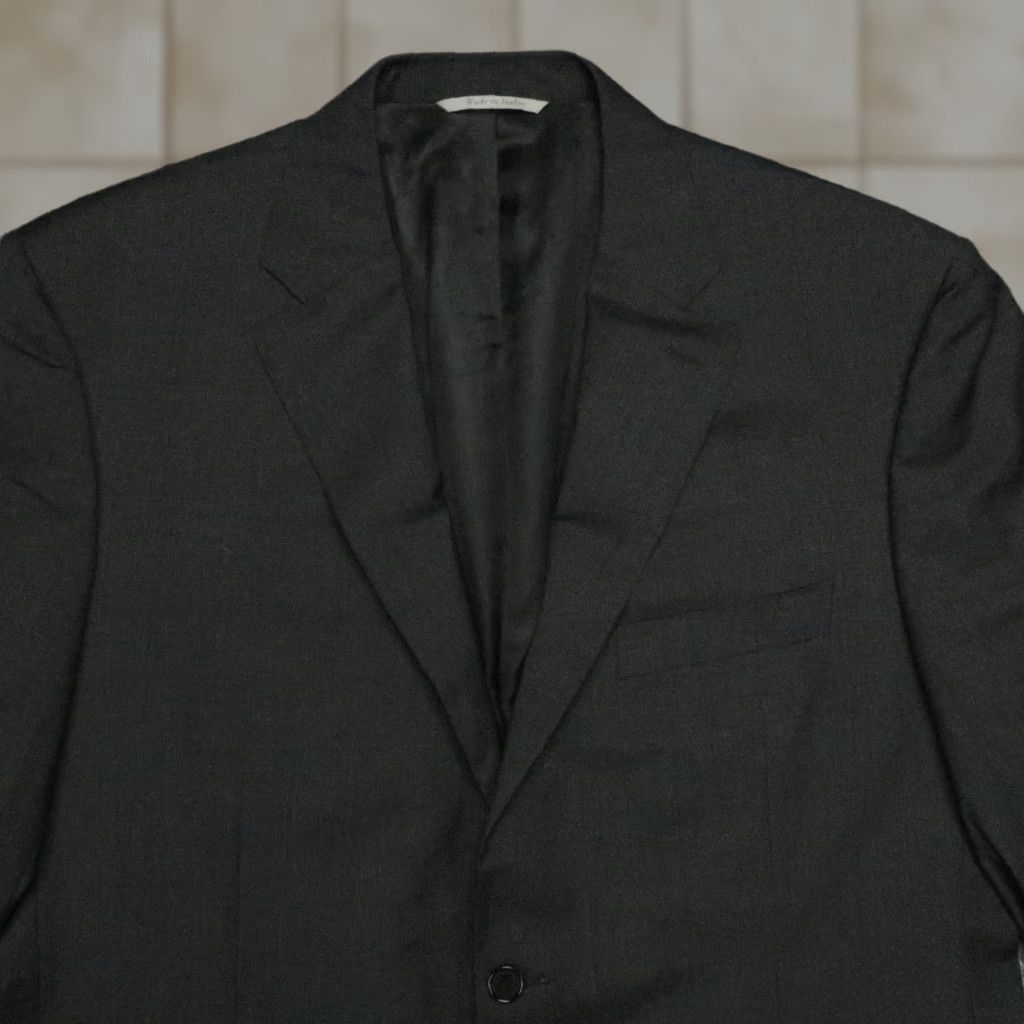 Canali Canali Blazer Mens Black 46R Wool Formal 2 Piece Jacket Single-Breasted Notch Lapel Dress Suit 46 Chest Regular Size Type Regular 56R Italy Size 46R - 1 Thumbnail