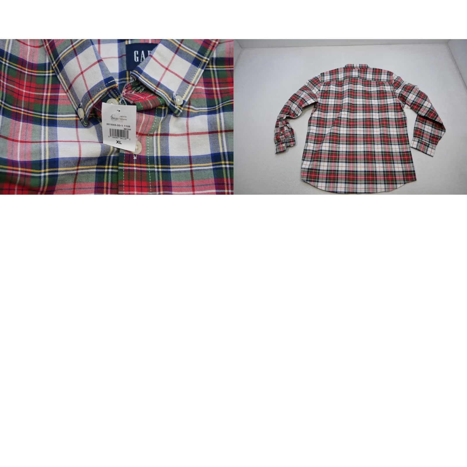 VINTAGE Gap Dress Shirt Slim Fit Country Plaid Long Sleeve Button Up Mens  XL NWT - threedaughtersproperties.com