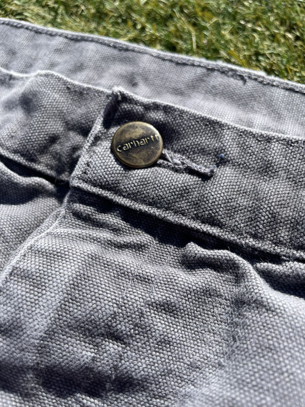 Carhartt Vintage Carhartt Double Knee Work Pants Grey Faded Canvas 37 Size US 37 - 2 Thumbnail