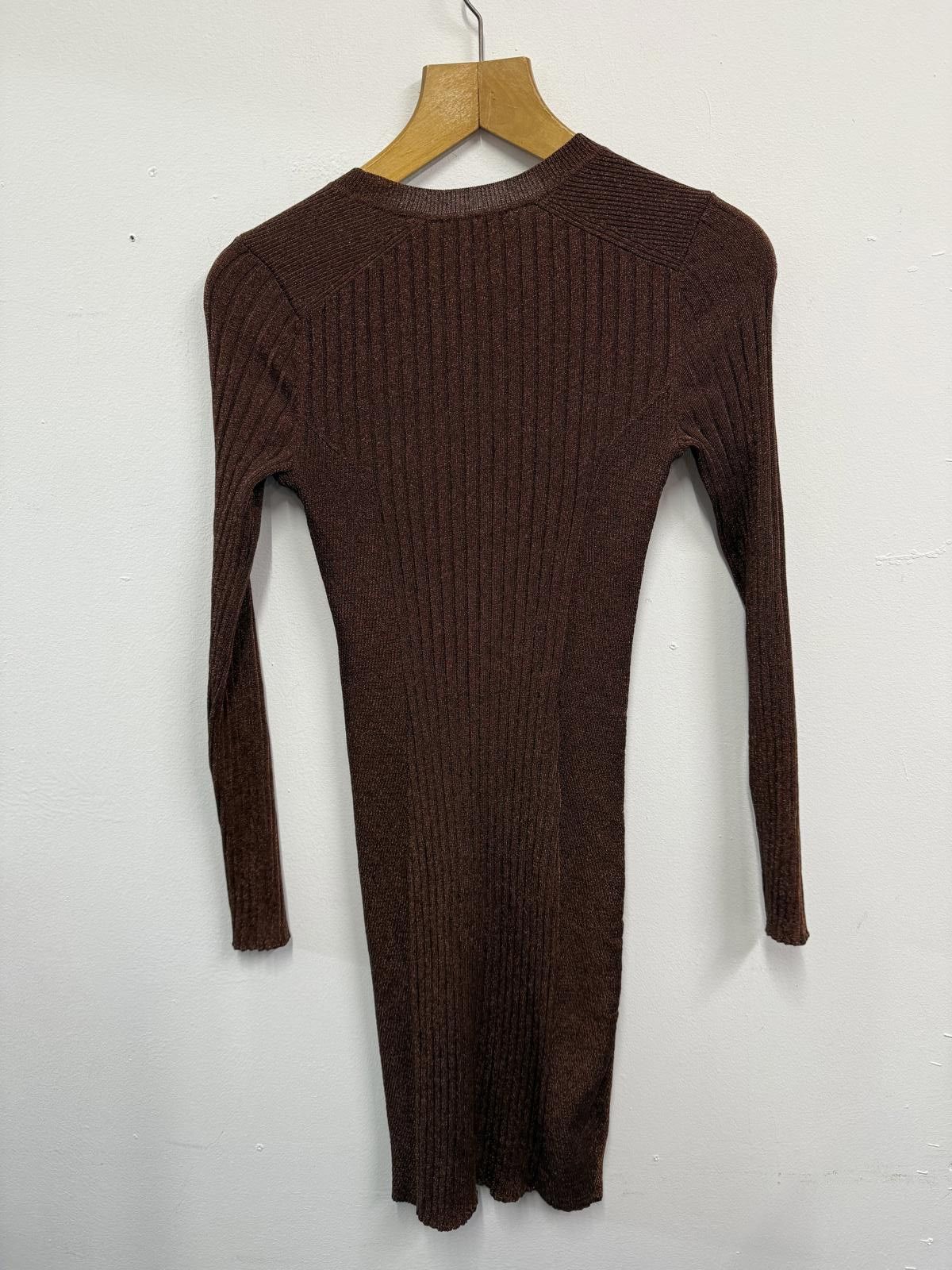 Ted Baker Ted Baker Brown Ribbed Knit Dress Size 2 Size XXS / US 00 / IT 34 - 4 Thumbnail