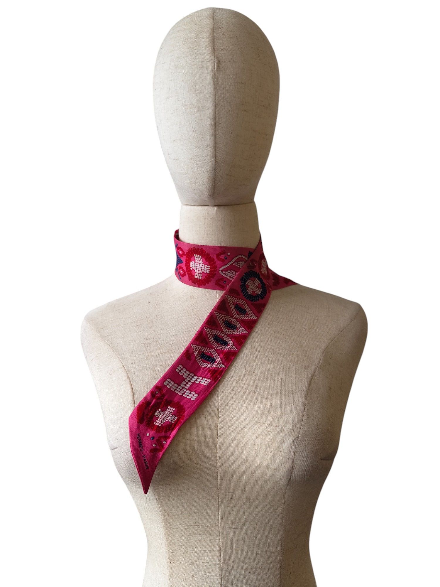Hermes Dark Pink Twilly Scarf Size ONE SIZE - 1 Thumbnail