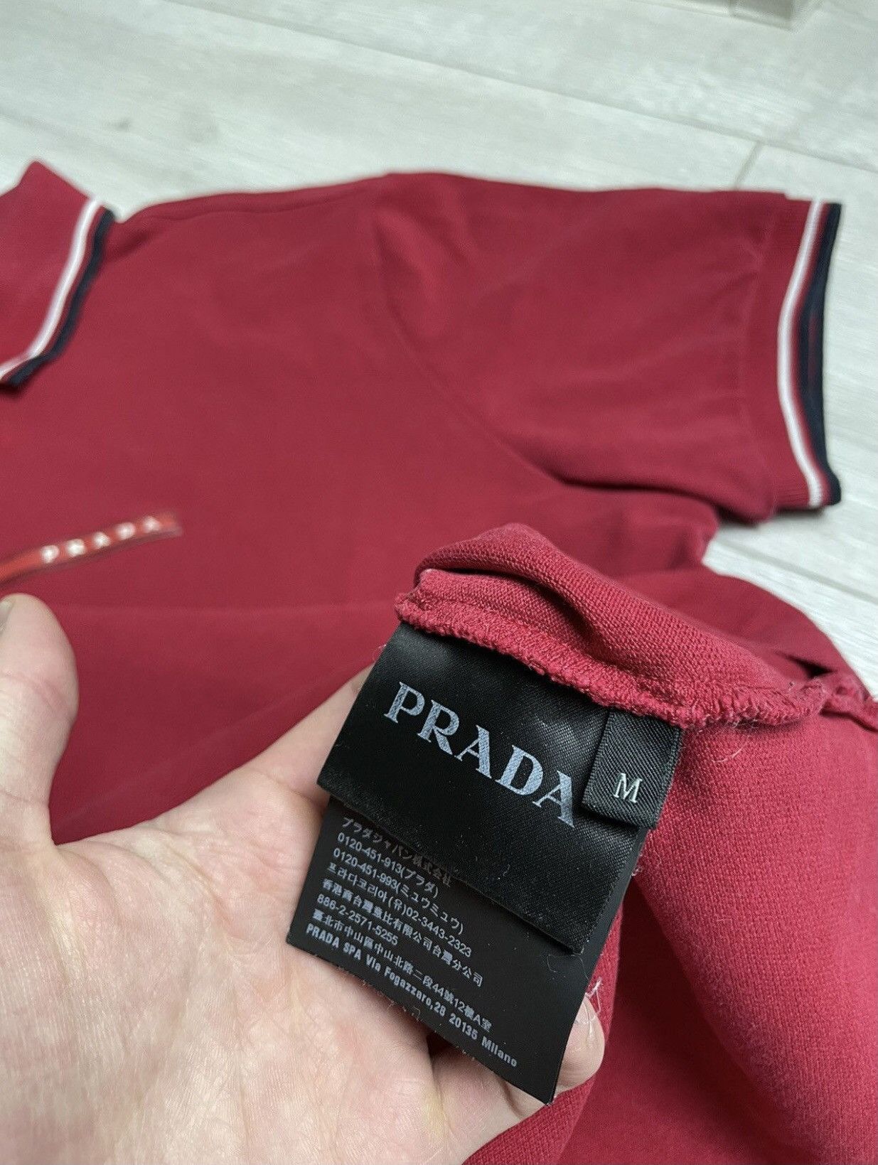 Prada Prada ReD tab red polo shirt Size US S / EU 44-46 / 1 - 8 Thumbnail
