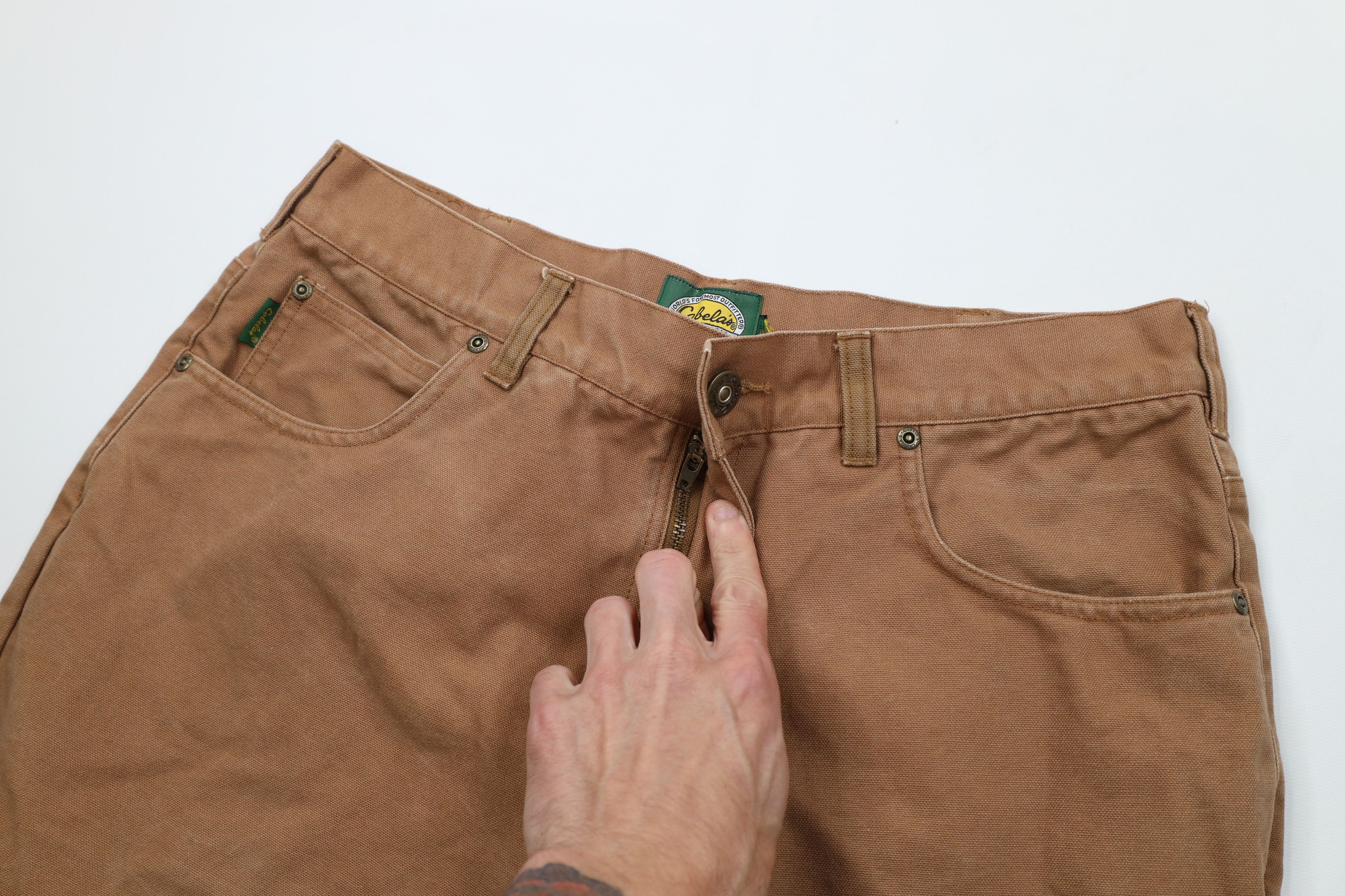 Cabelas Vintage Cabelas Wide Leg Canvas Pants Brown Cotton Size US 34 / EU 50 - 8 Thumbnail