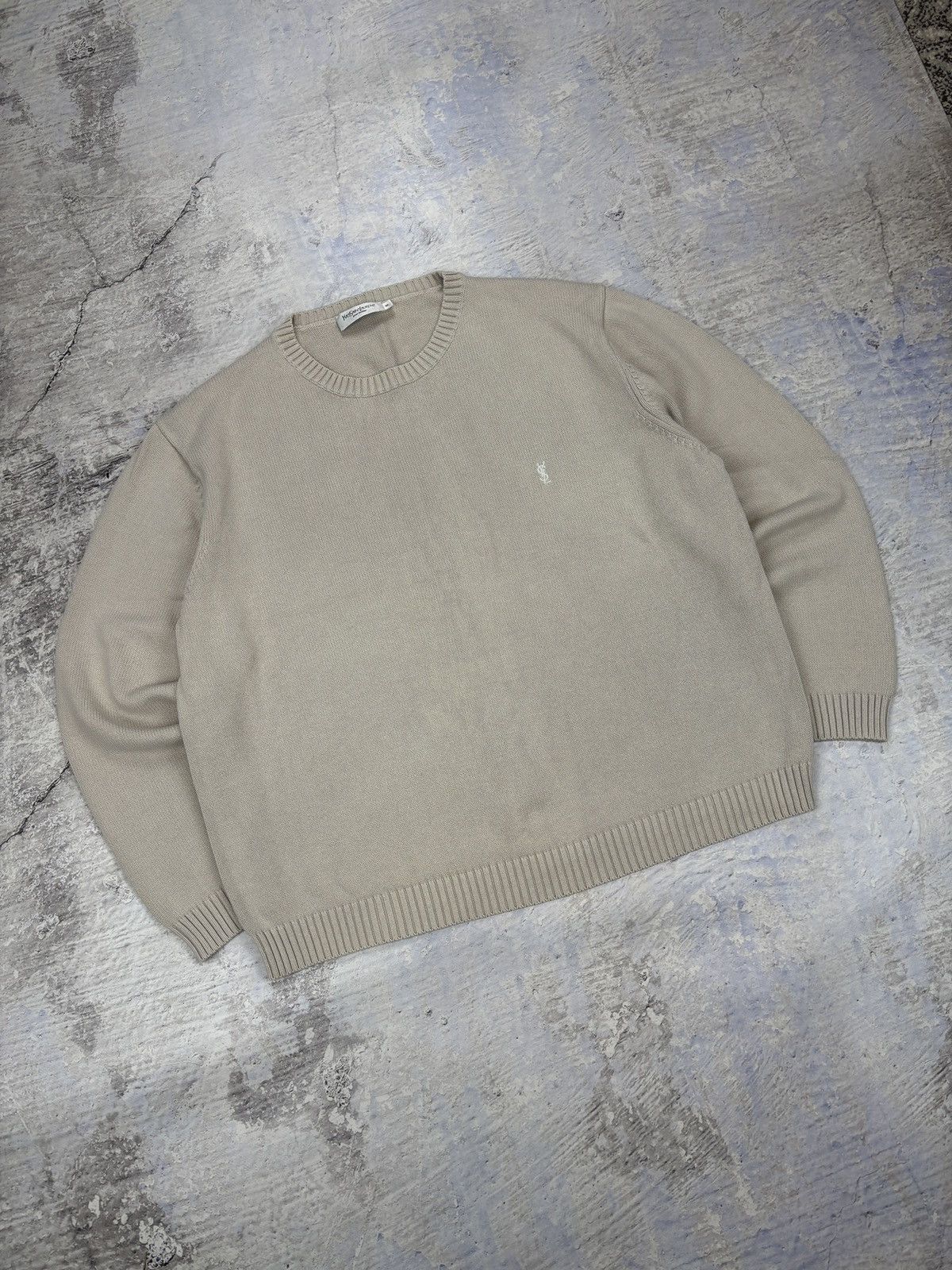 Yves Saint Laurent Yves Saint Laurent YSL knit sweater beige mens rare y2k Size US XXL / EU 58 / 5 - 2 Thumbnail