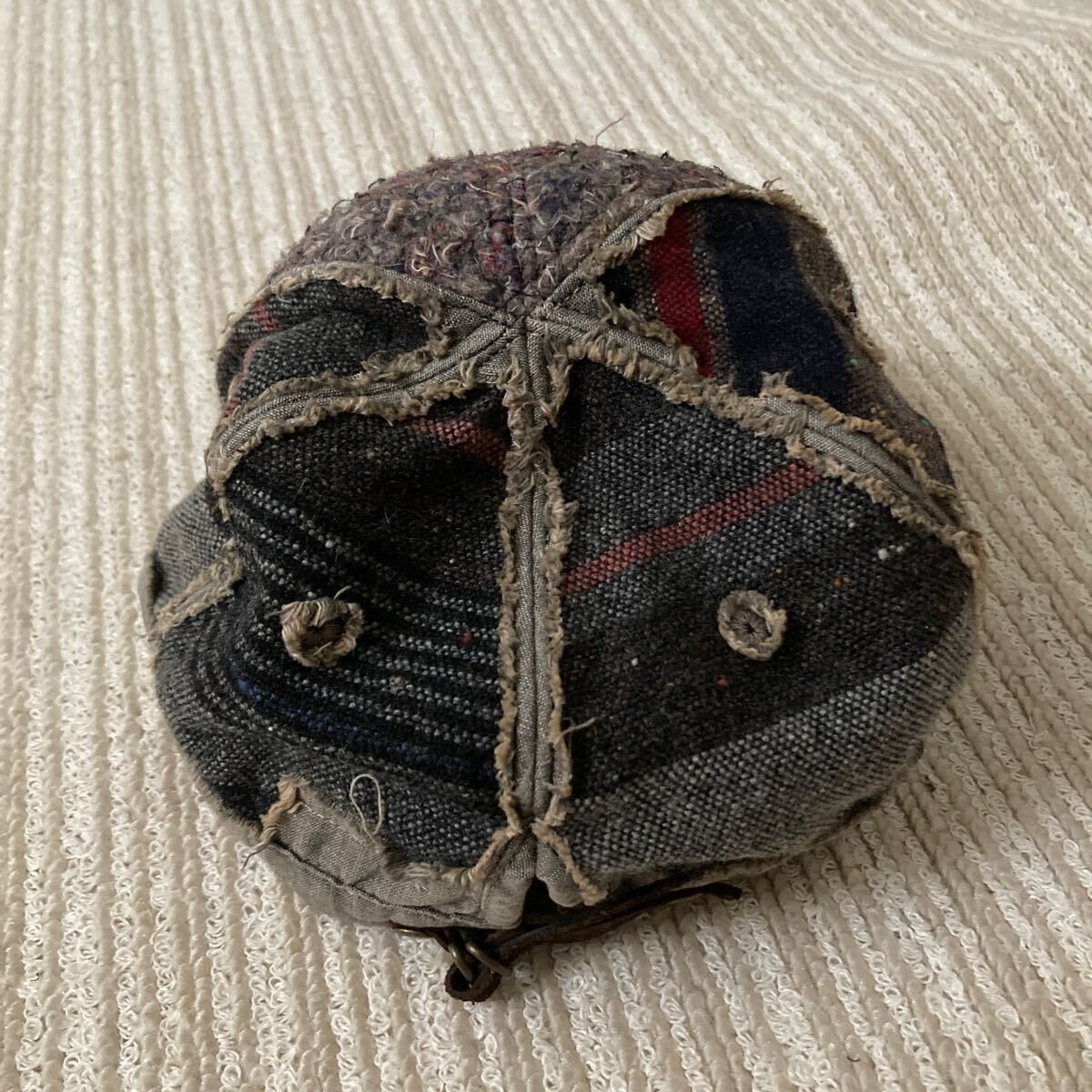 Kapital Kountry Kapital Winday Striped blanket damages boro hat Size ONE SIZE - 4 Thumbnail