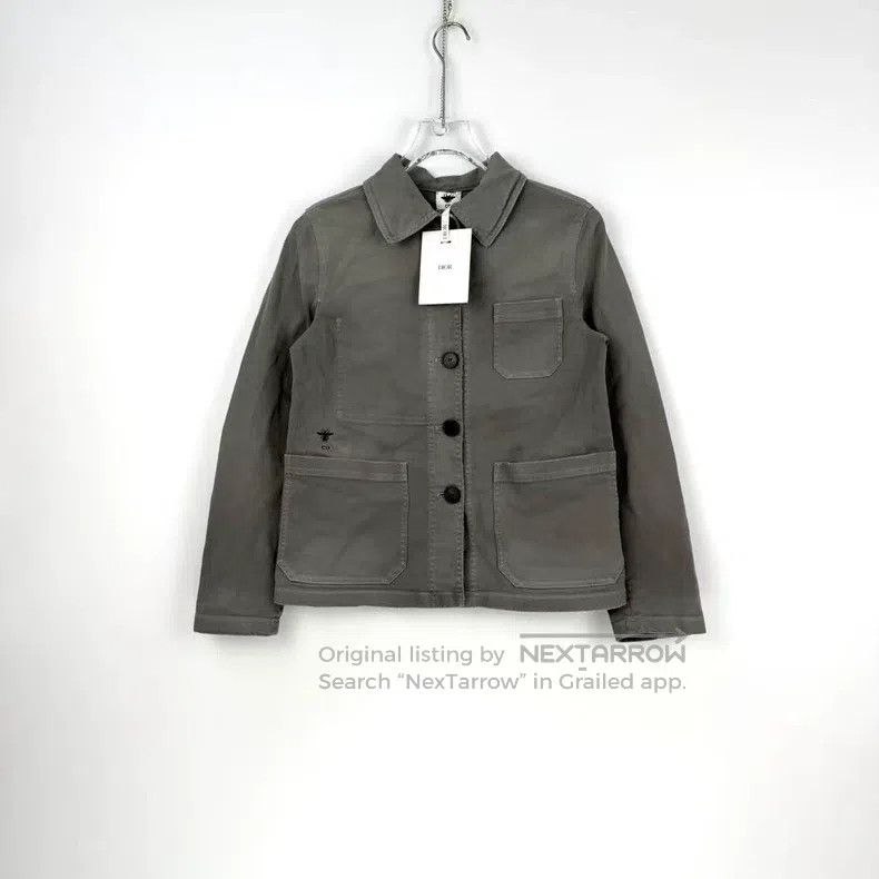 Dior Dior Make an old gray embroidered bee denim jacket Size XXS / US 00 / IT 34 - 3 Thumbnail
