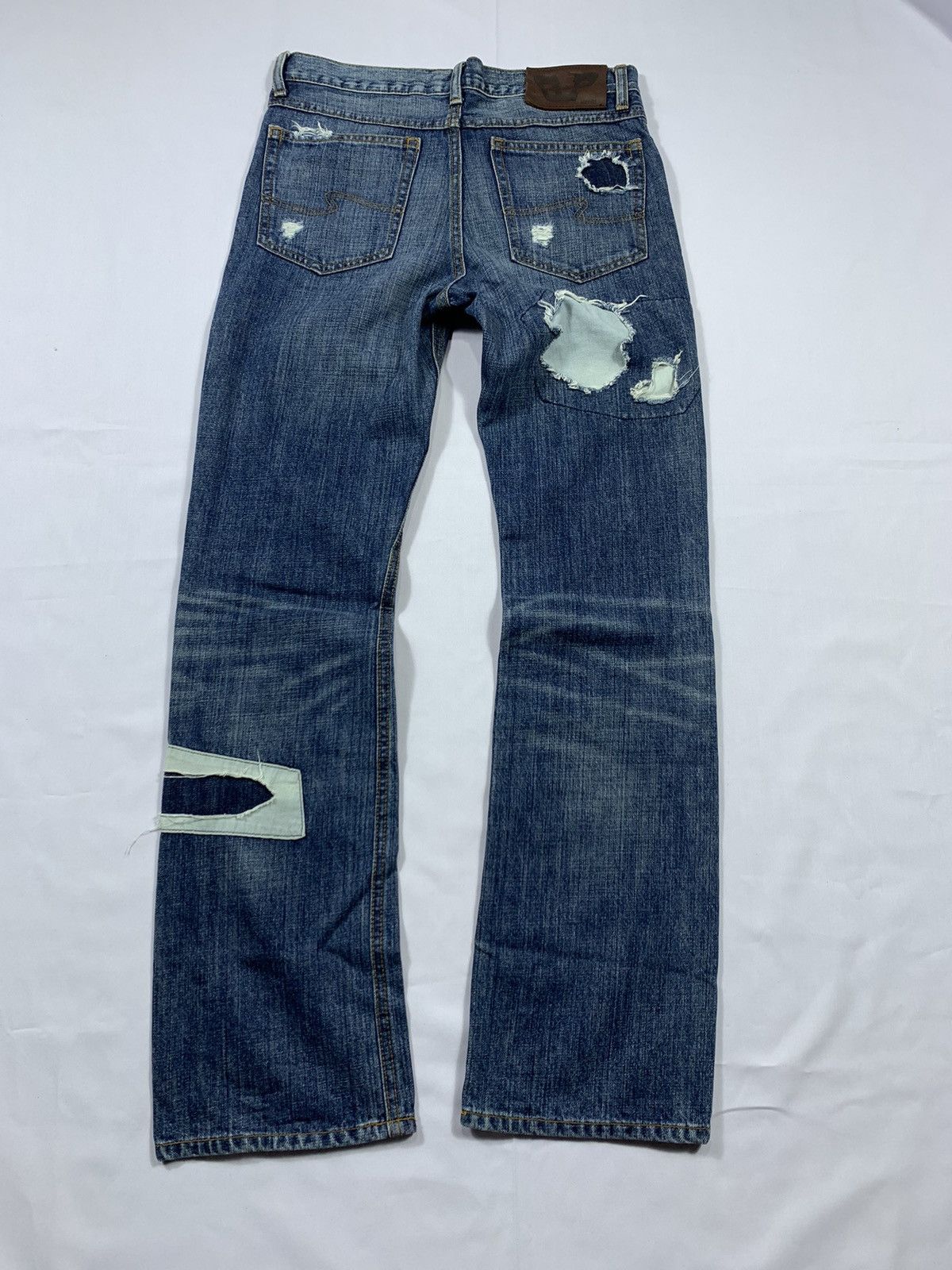 20471120 Sick Japan Distressed Patch Denim jeans Kurt Cobain Style Size US 29 - 2 Thumbnail