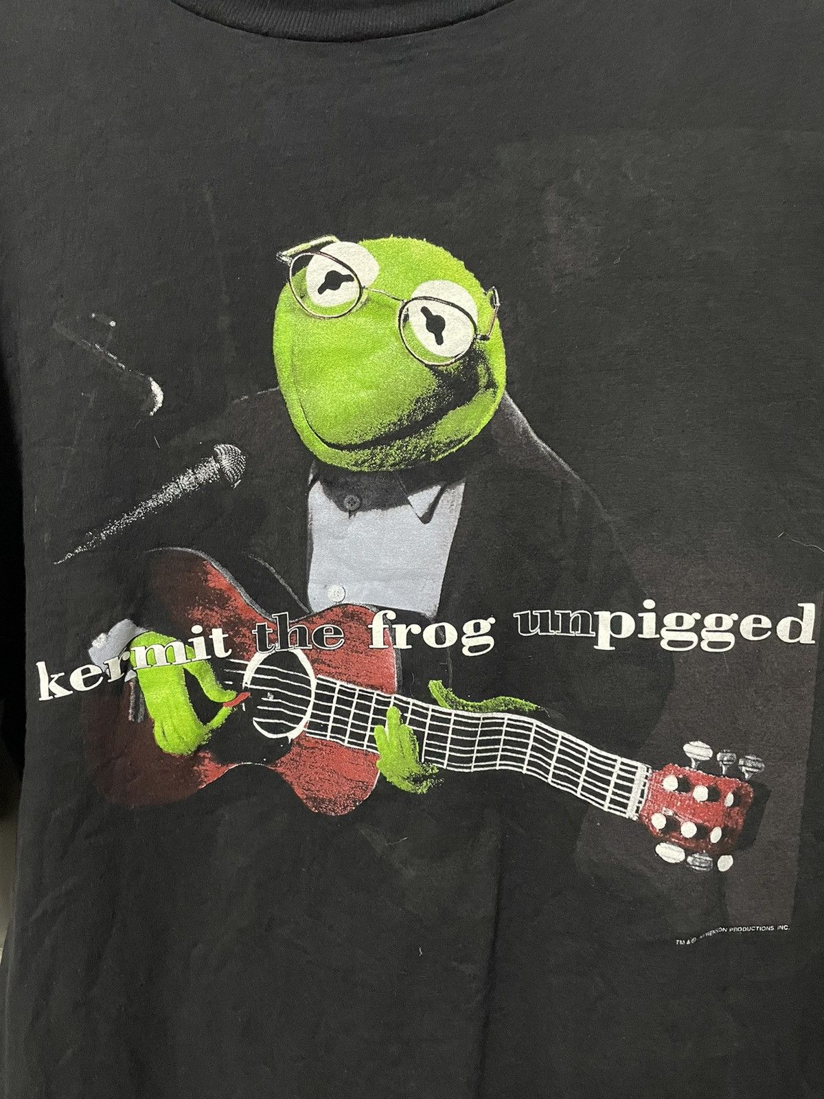 Band Tees × Vintage Vintage 90s Kermit The Frog Unpigged Parody Cartoon Tee Size US XL / EU 56 / 4 - 3 Thumbnail
