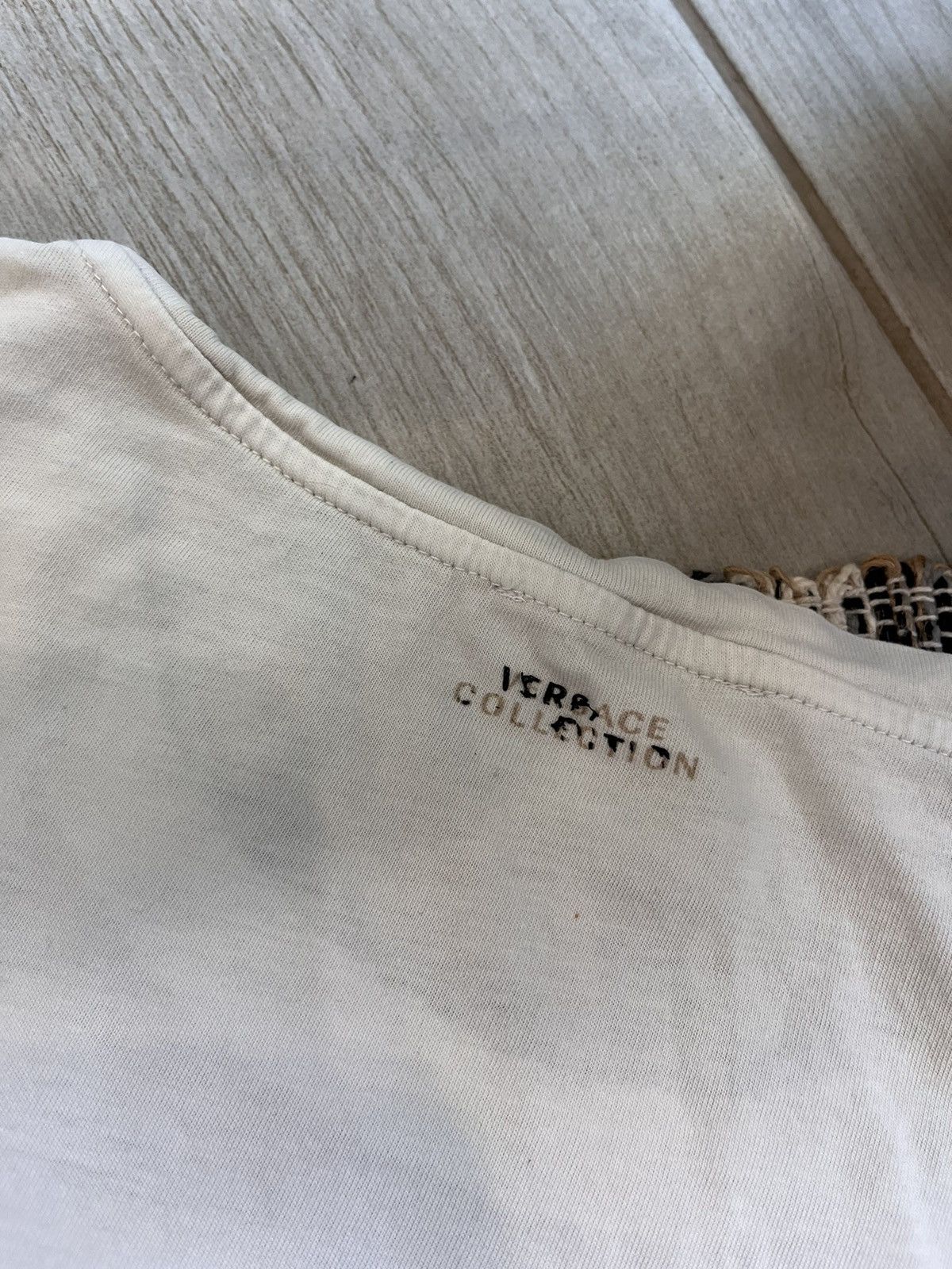 Versace Versace Collection T-shirt White Abstraction Neck Baroque Size US L / EU 52-54 / 3 - 11 Thumbnail