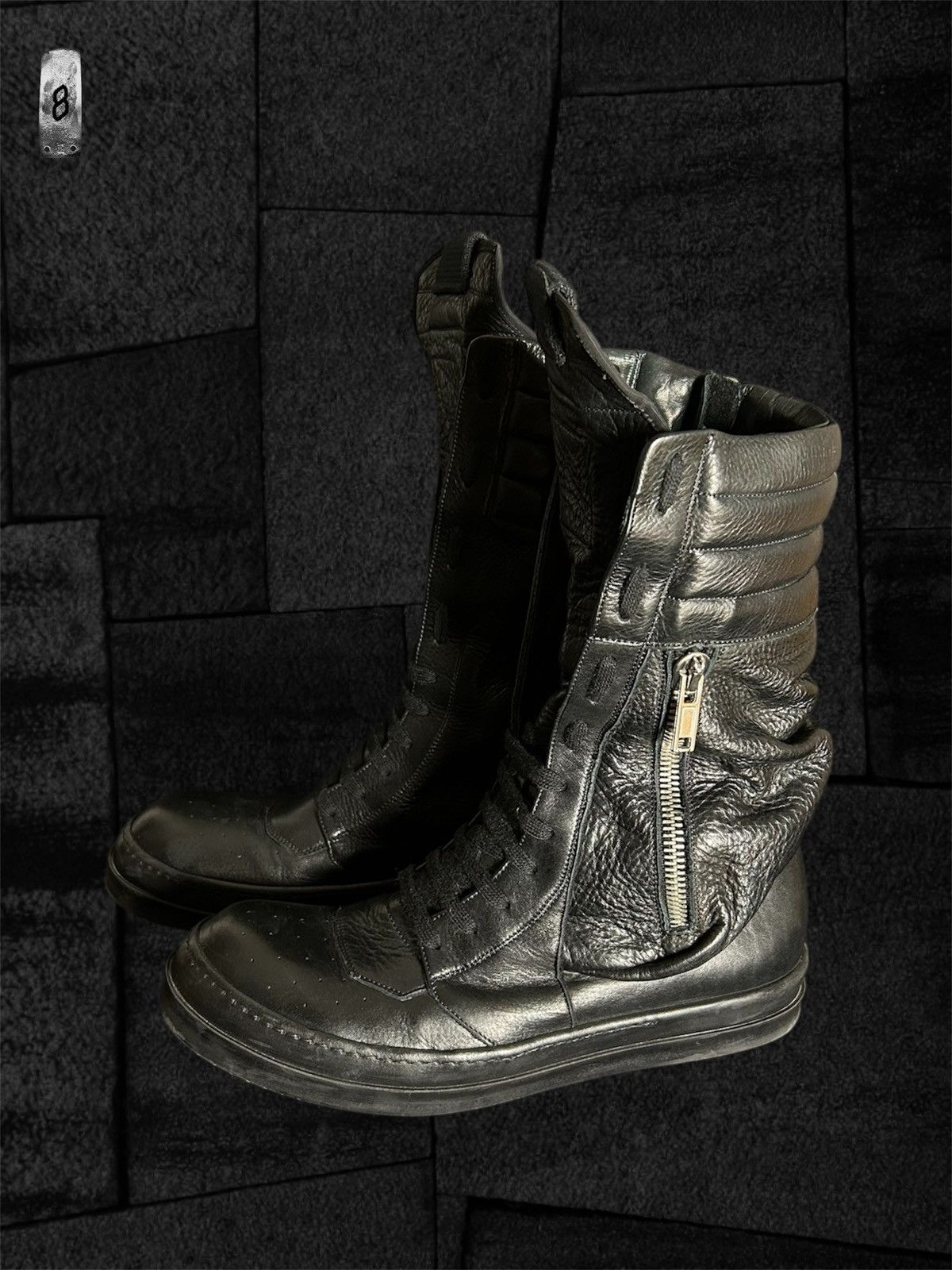 Rick Owens Rick Owens all black leather Cargobasket Size US 10 / EU 43 - 4 Thumbnail