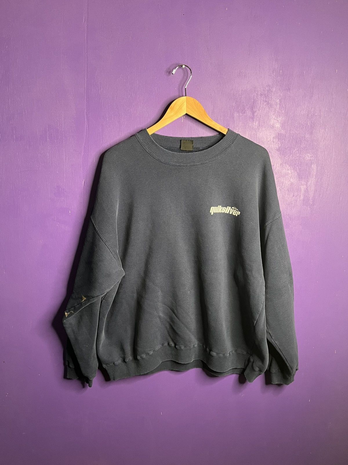 Vintage 90s Quicksilver Logo Crew Sweatshirt Made In selling USA Fruit of the Loom Surf.