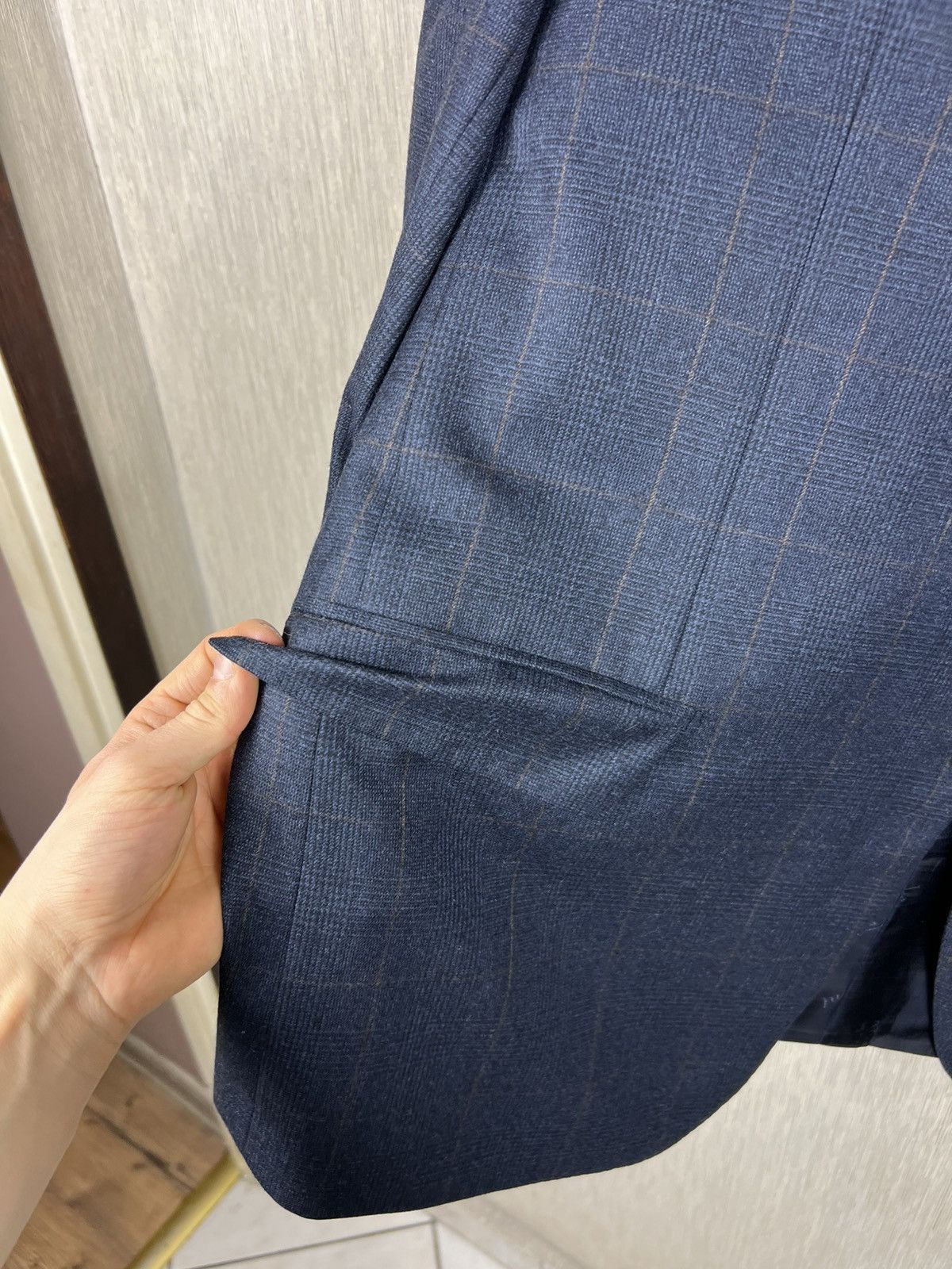 Brioni Brioni per Arabelli wool checked navy blazer jacket luxury Size 54R - 11 Thumbnail