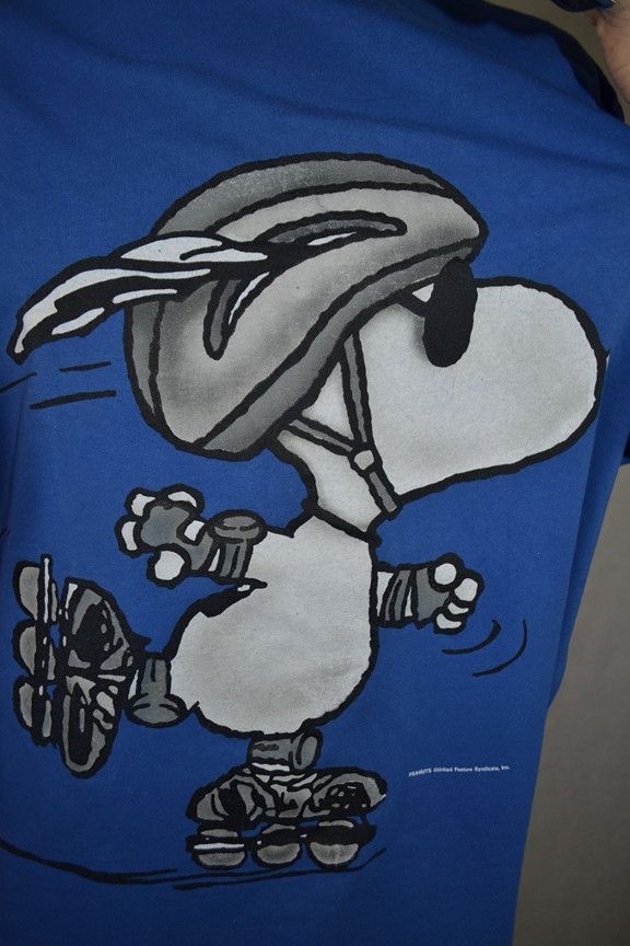 Peanuts × Vintage Vintage 90s Peanuts Snoopy Rollerblade tee Single Stitch XL Size US XL / EU 56 / 4 - 5 Thumbnail